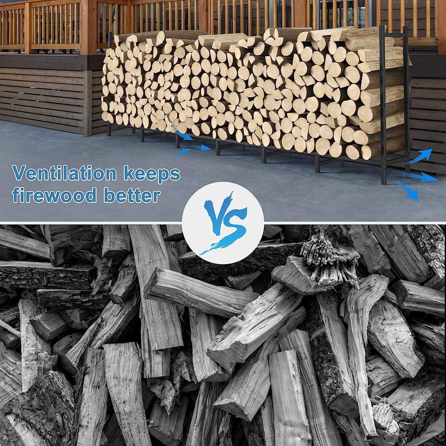 NEX&#x2122; 8ft. Metal Outdoor Firewood Rack