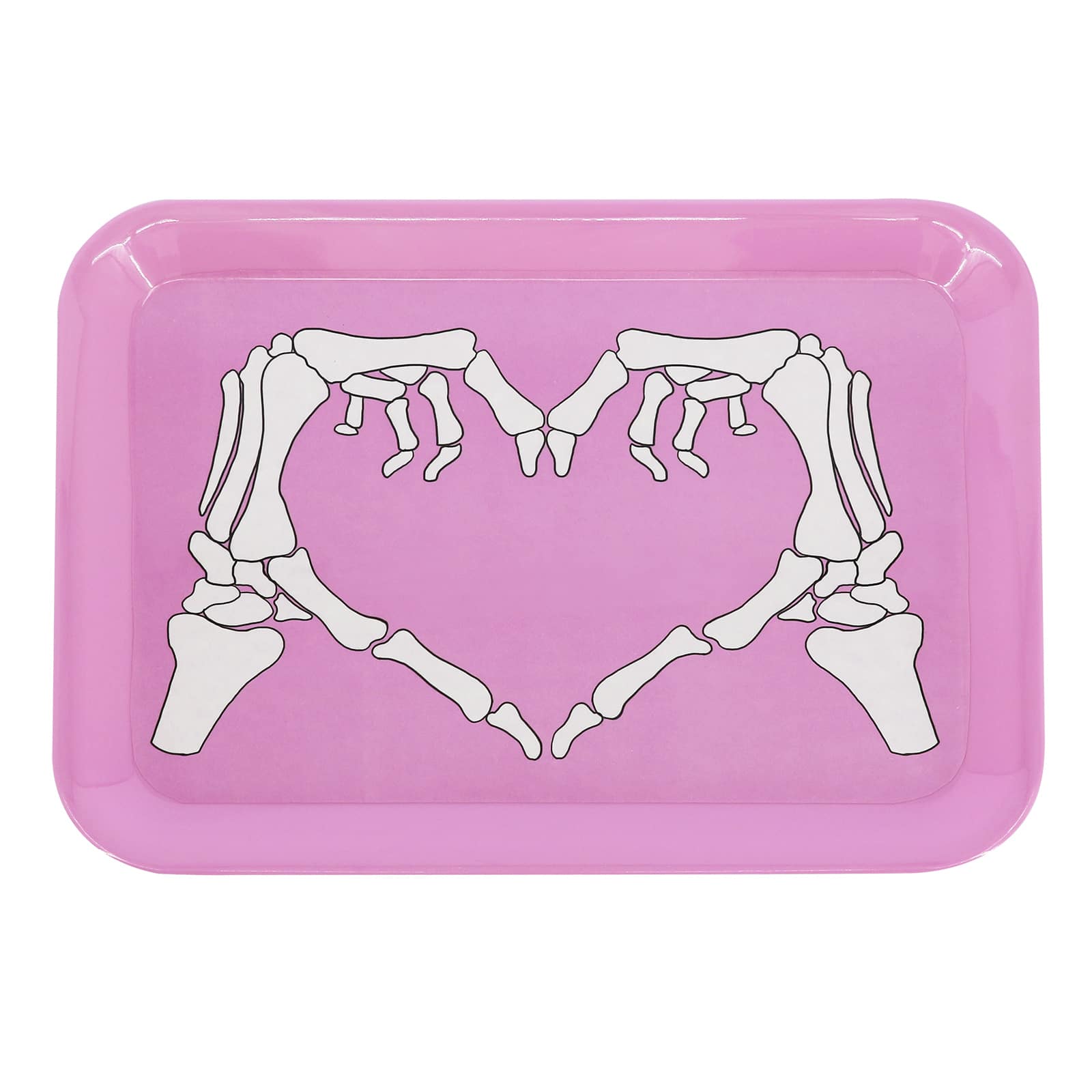 15.25&#x22; Pink Skeletal Hand Heart Melamine Tray by Ashland&#xAE;
