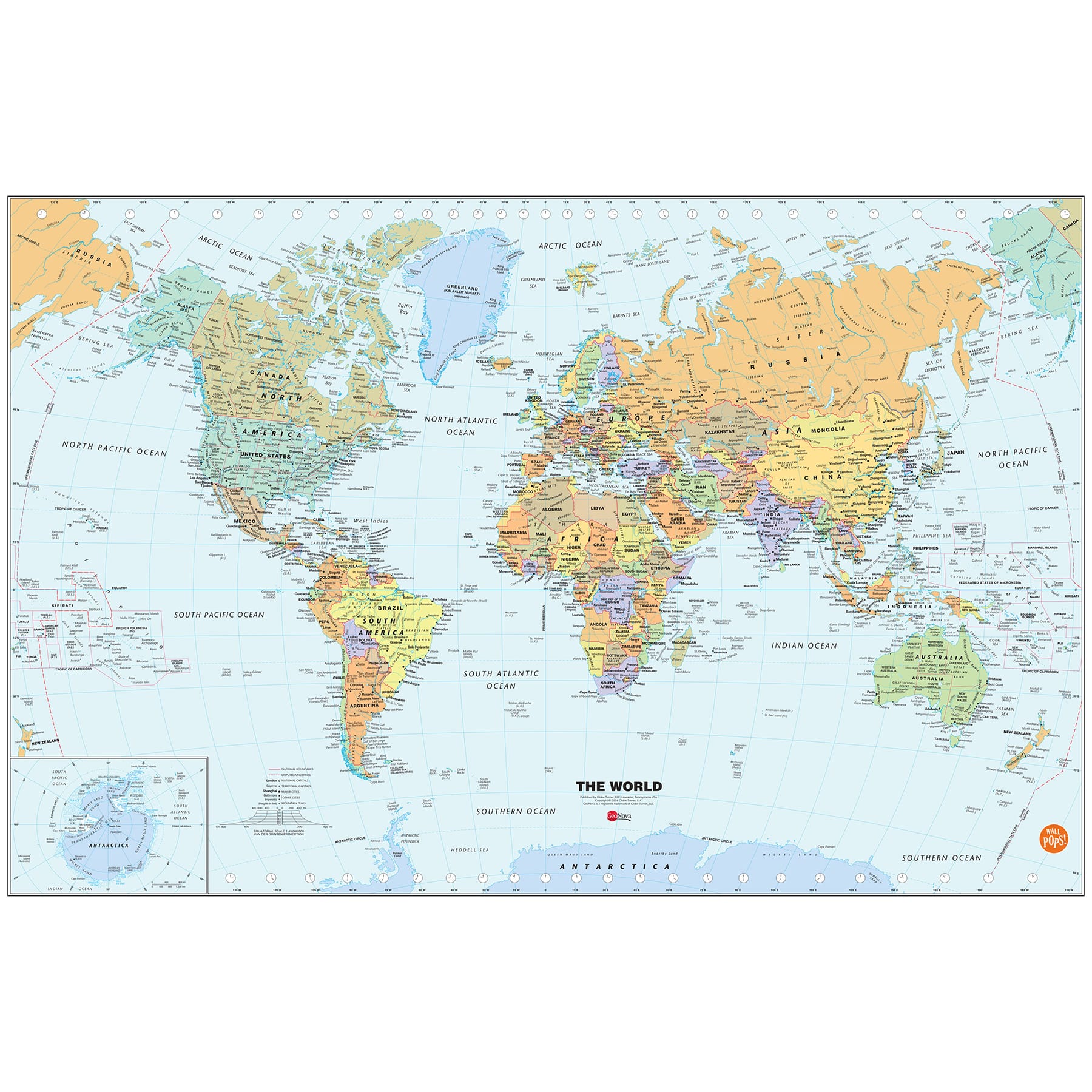 WallPops Dry Erase World Map