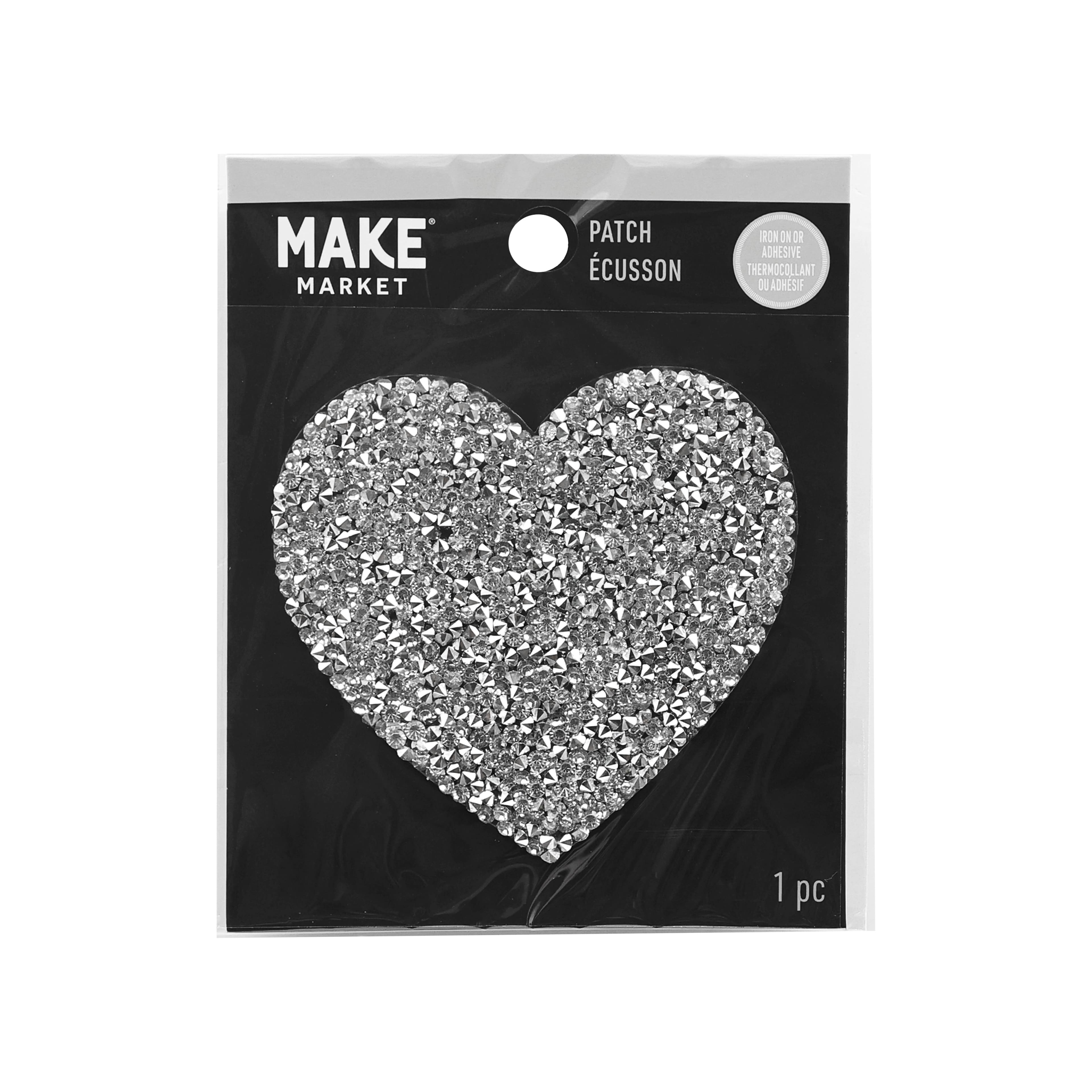 3&#x22; Crystal Heart Iron On Patch by Make Market&#xAE;