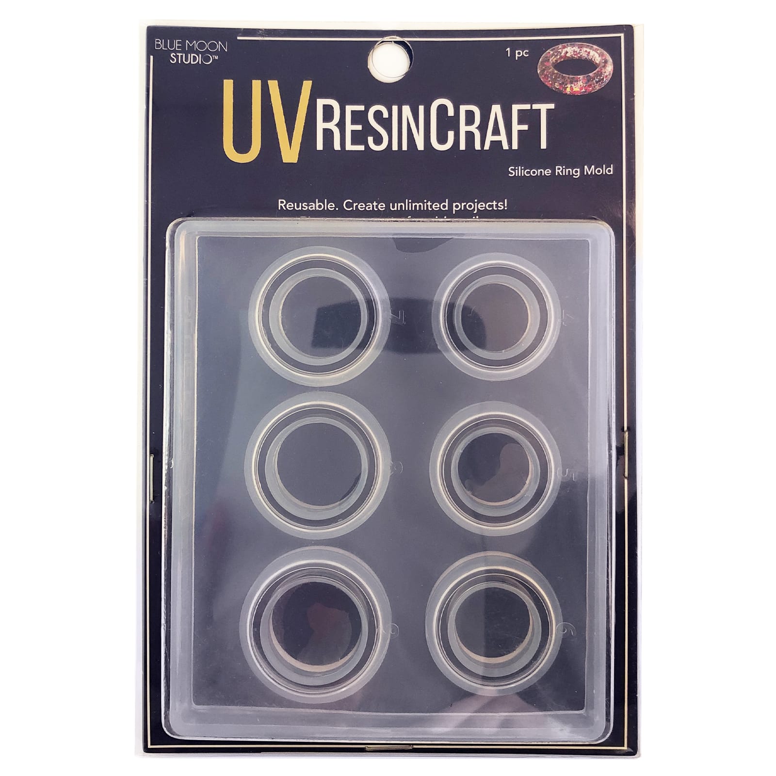 12 Pack: Blue Moon Studio™ UV Resin Craft Rings Flat Mold