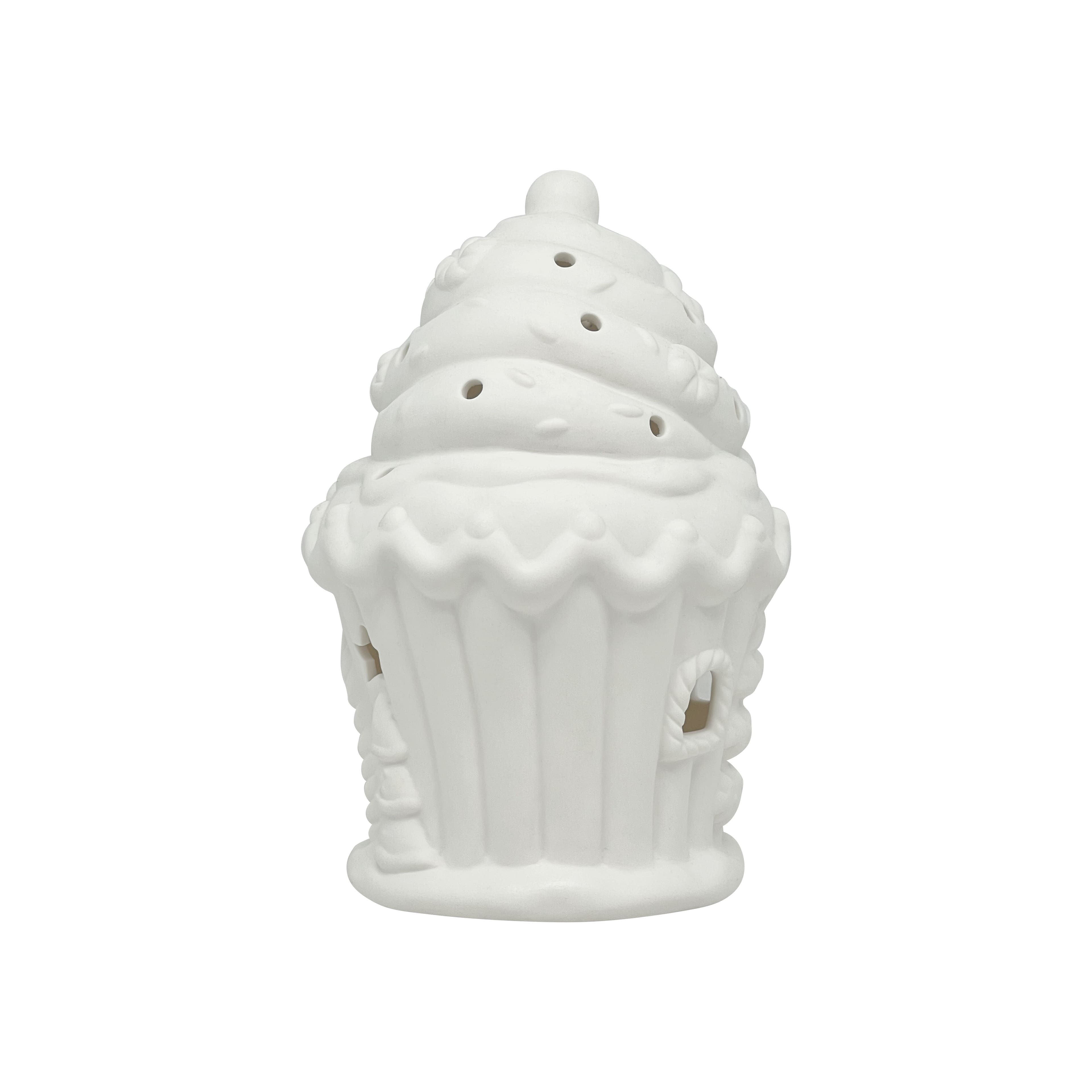 7.25&#x22; Ice Cream House DIY LED Ceramic D&#xE9;cor by Make Market&#xAE;