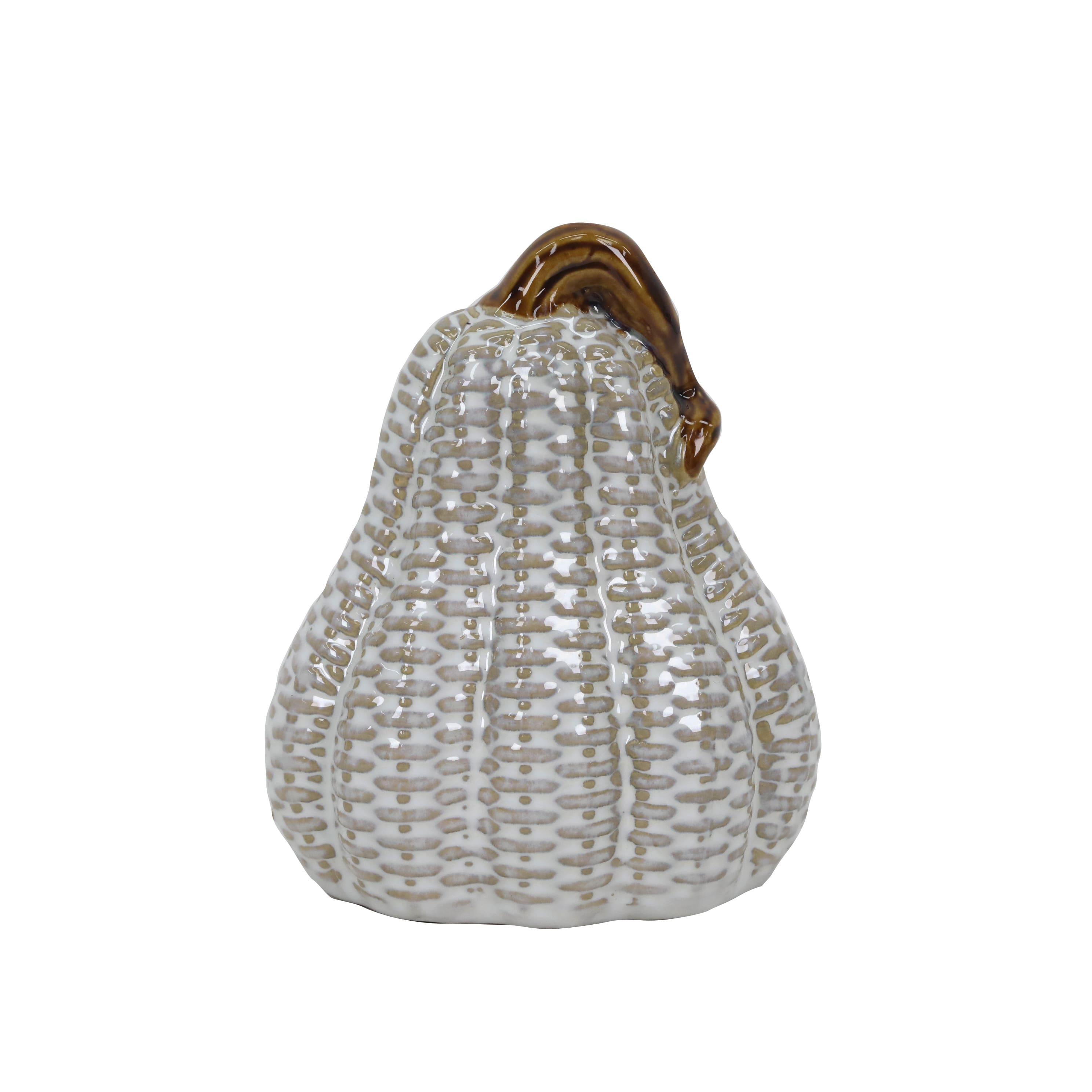 5" White Textured Tabletop Ceramic Gourd by Ashland®