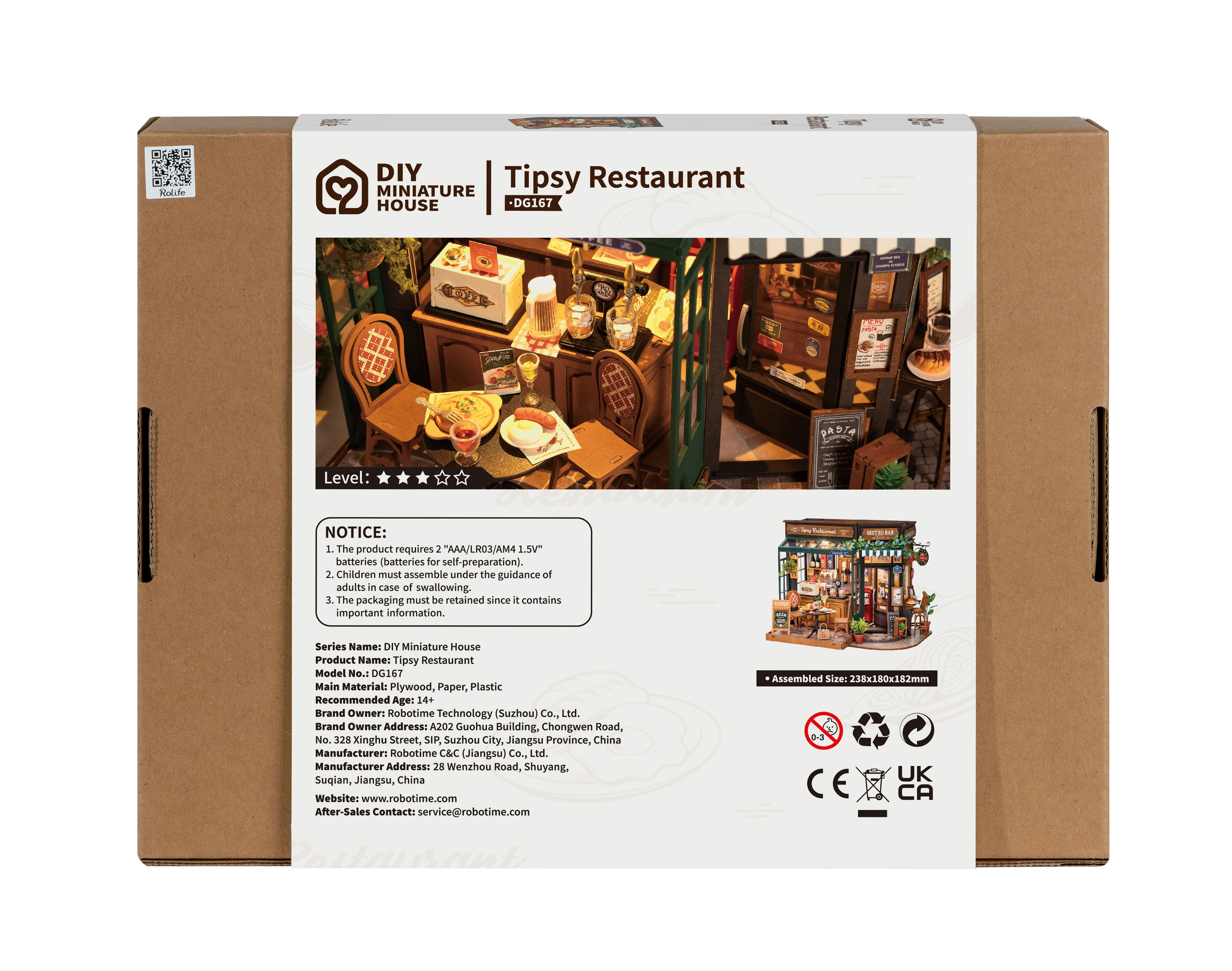Rolife&#xAE; Tipsy Restaurant DIY Miniature House Kit