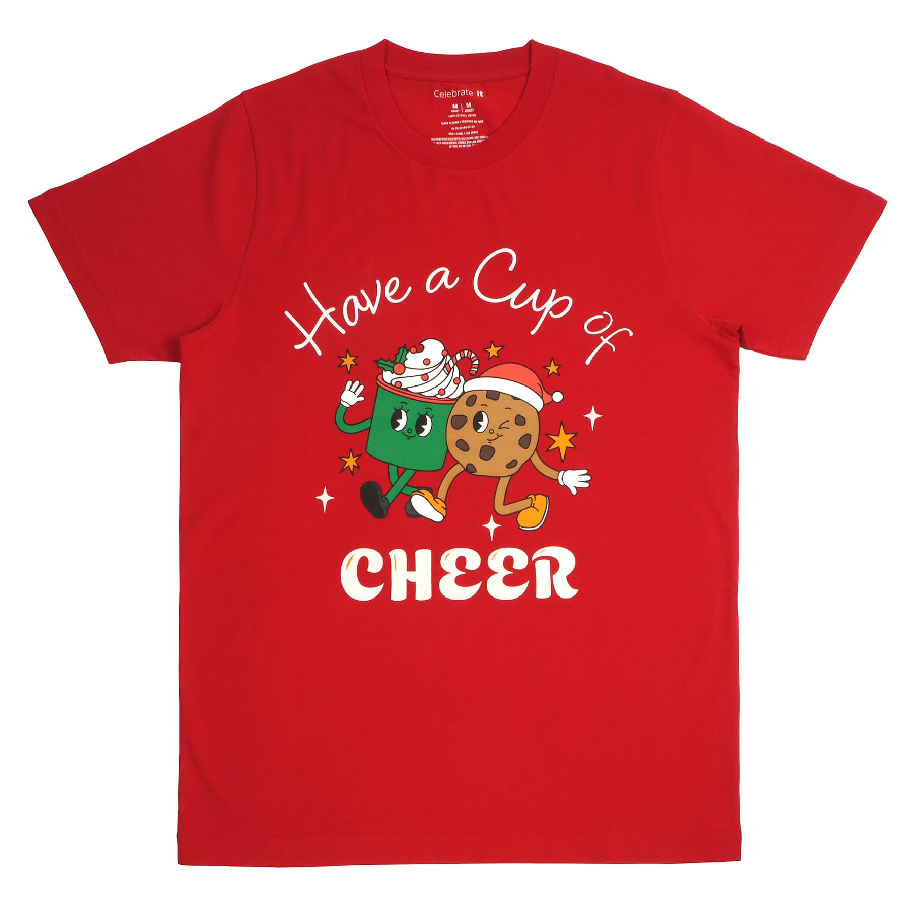 Christmas Cup of Cheer Adult Crew Neck T-Shirt by Celebrate It&#x2122;