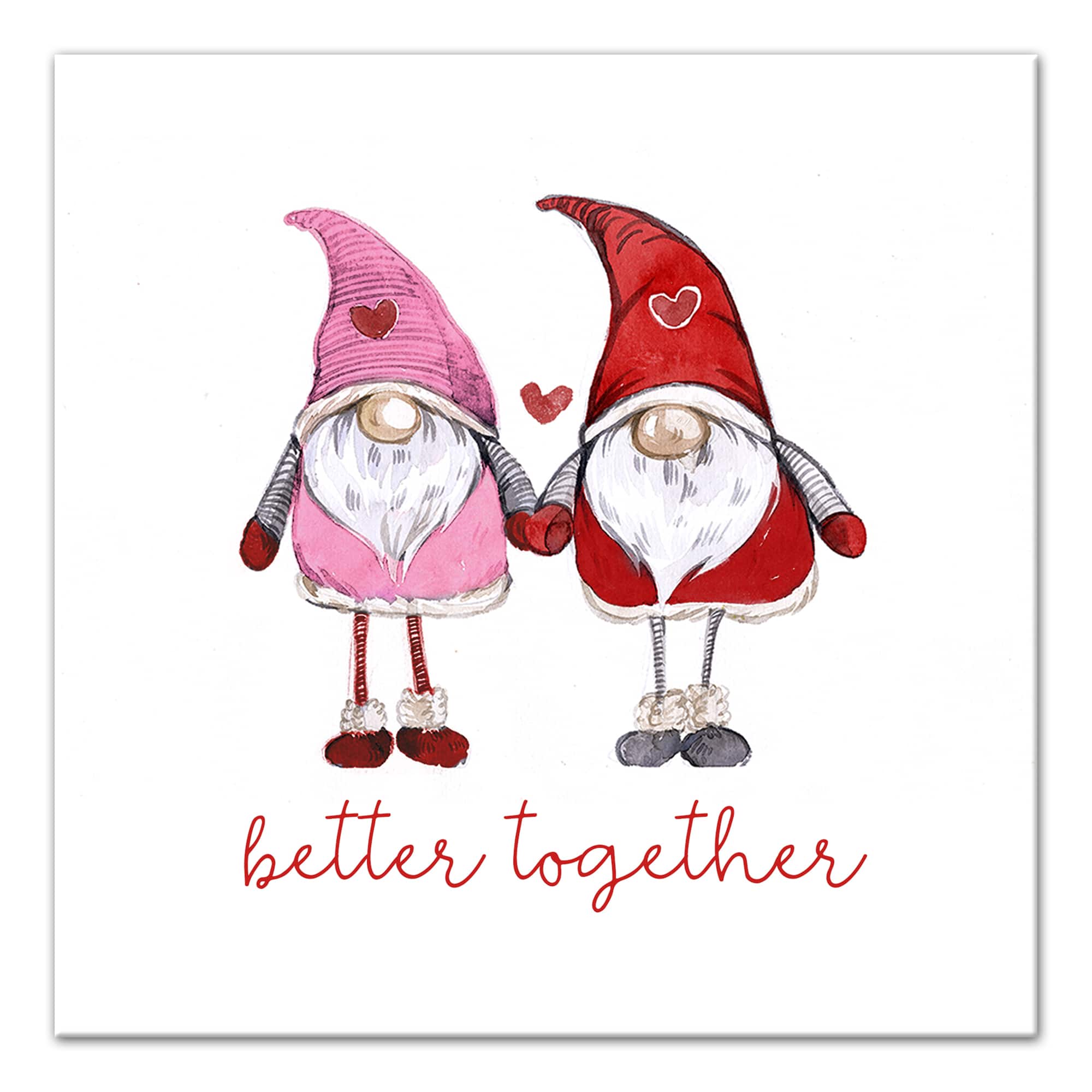 Love Gnomes Better Together 12&#x22; x 12&#x22; Canvas Wall Art