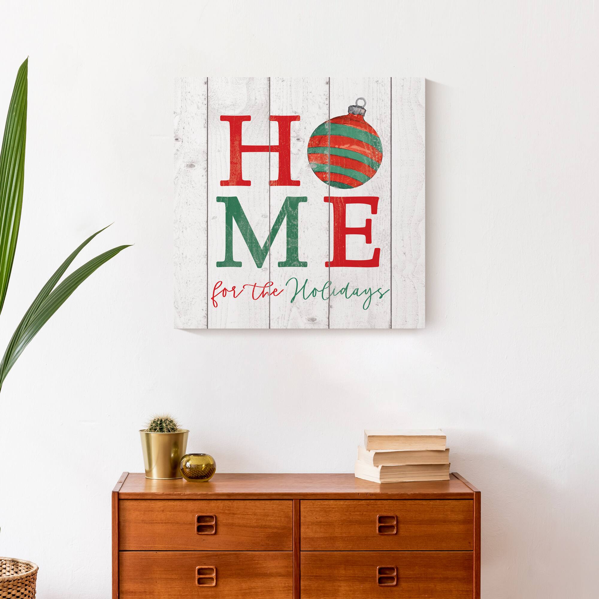 Home For Holidays Ornament 20x20 Canvas Wall Art
