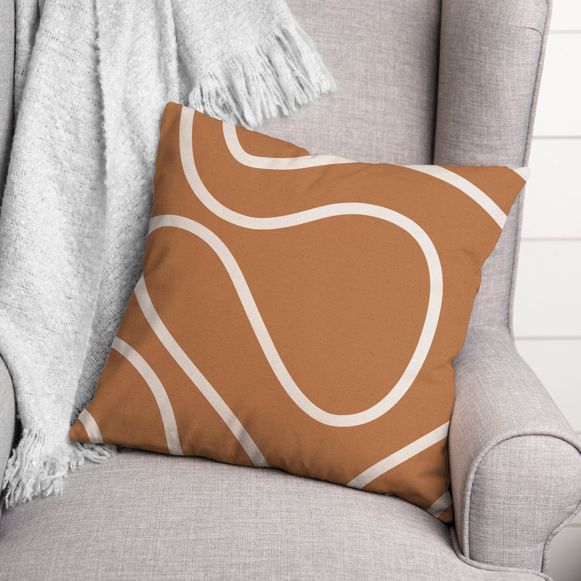 Terracotta Swirls 18" x 18" Throw Pillow