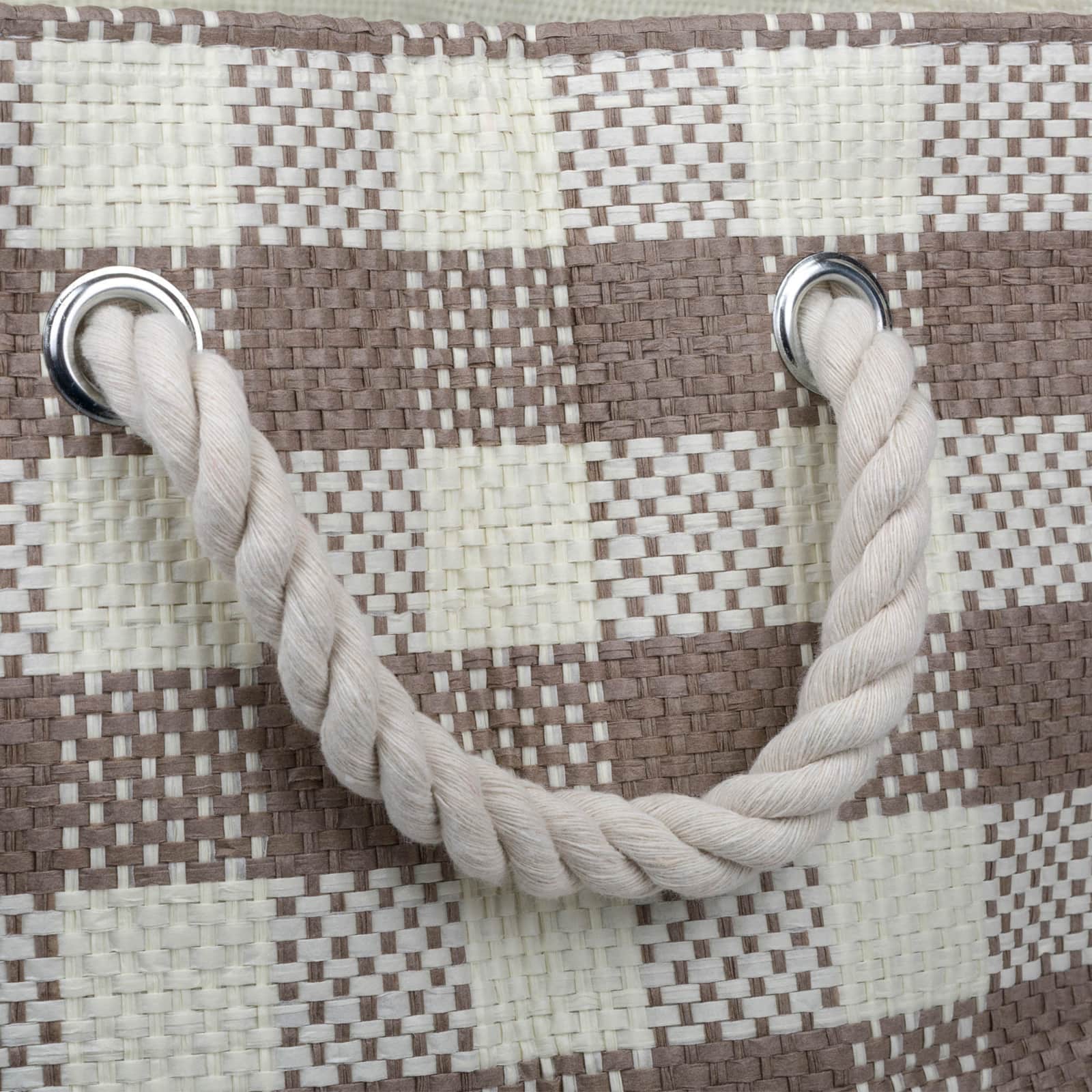 DII® Large Stone Checked Rectangle Woven Paper Basket