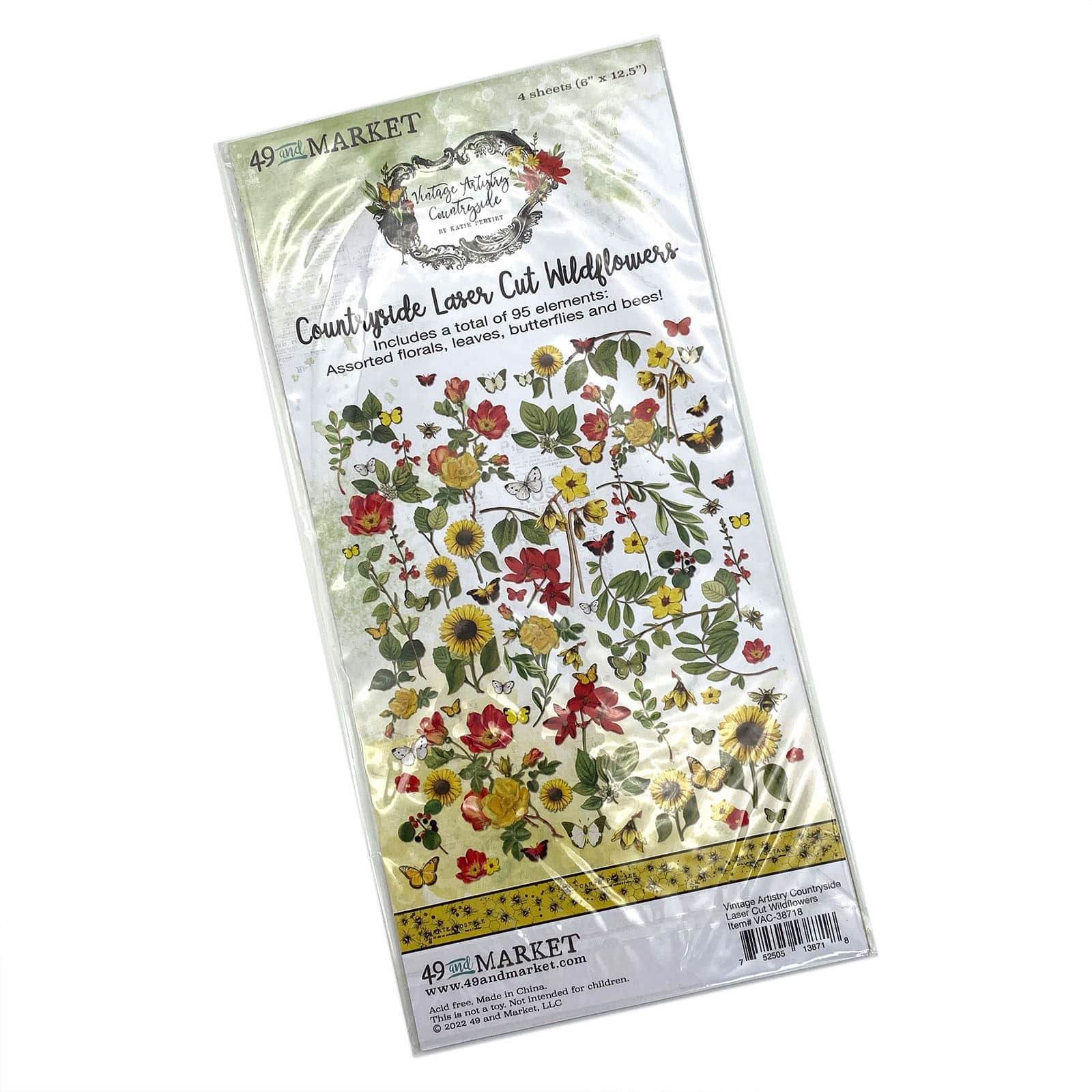 49 And Market Vintage Artistry Countryside Laser Cut Out Wildflowers
