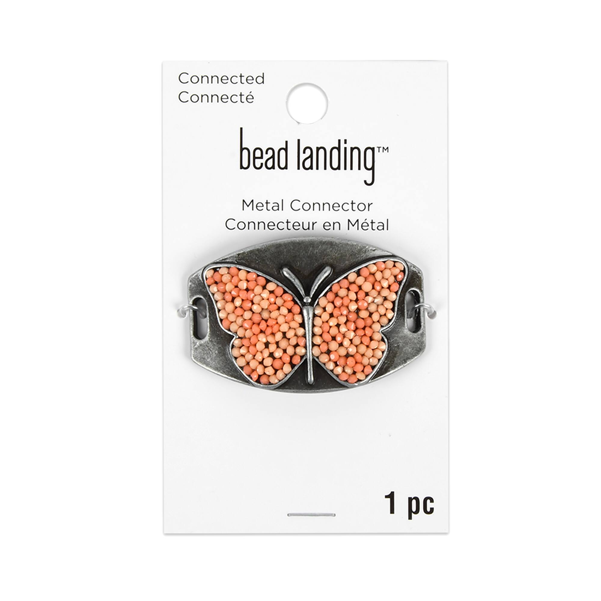 Connected Beaded Butterfly Metal Connector by Bead Landing™ Michaels