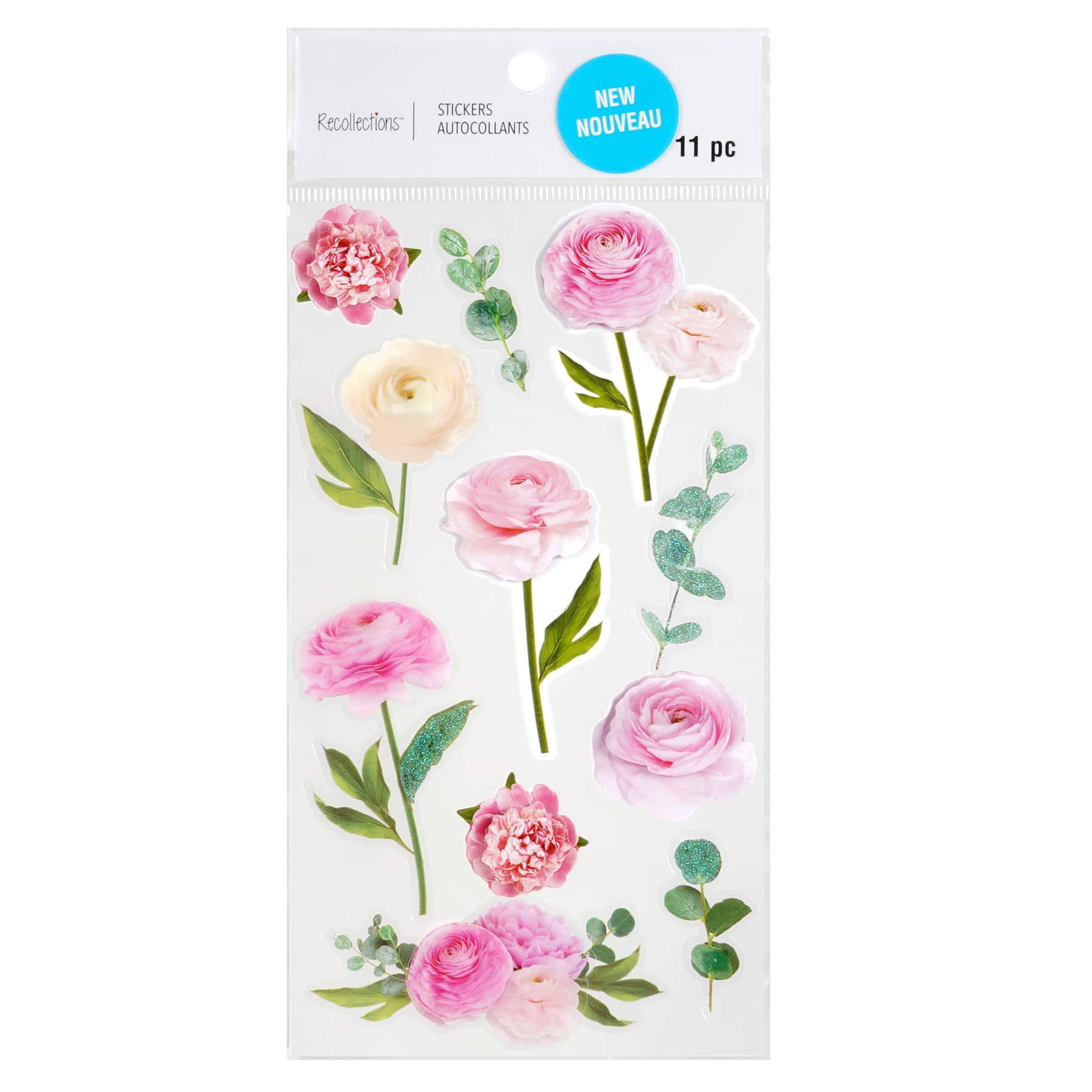 12 Pack: Pink Cala Rose Dimensional Stickers by Recollections™