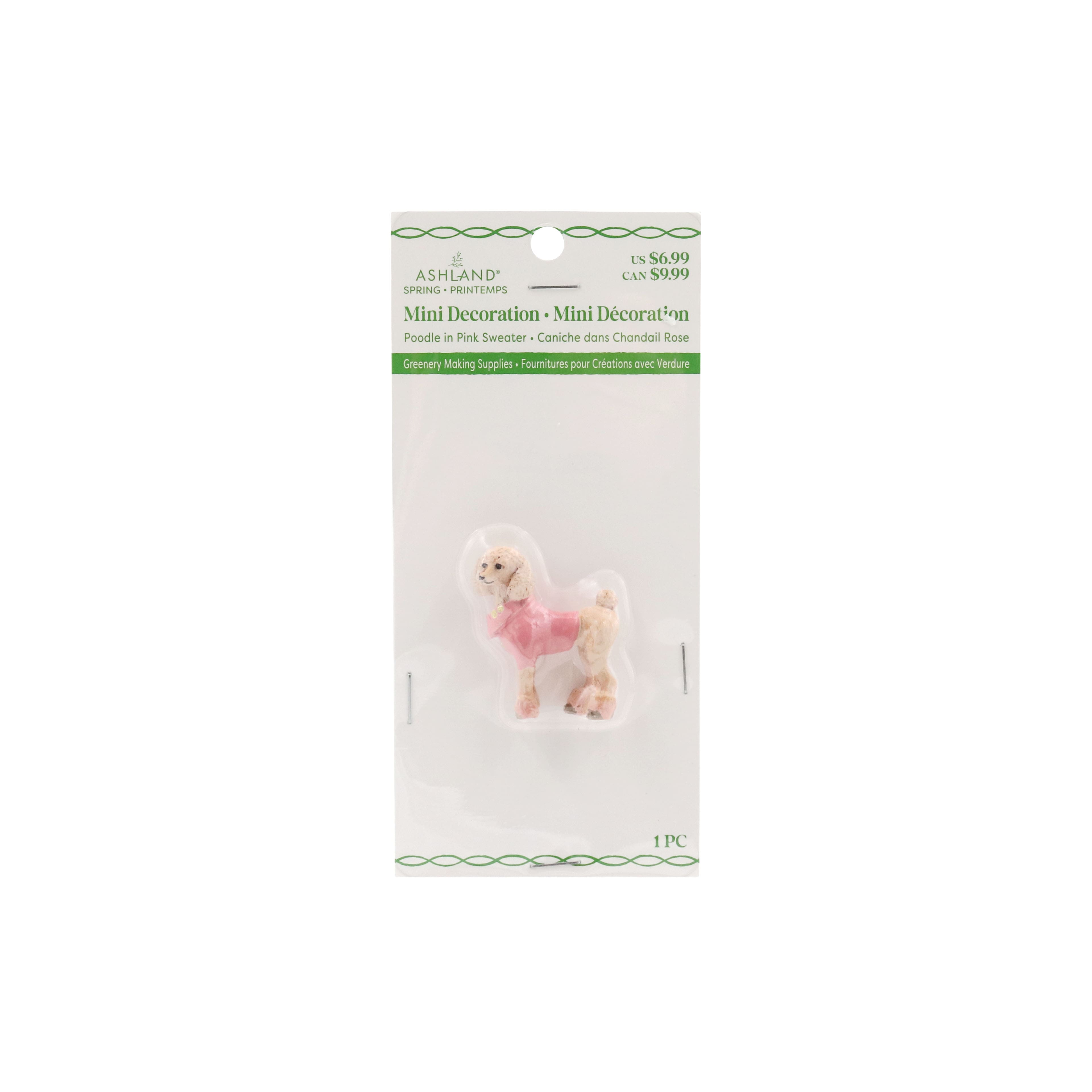 Mini Poodle in Pink Sweater Decoration by Ashland&#xAE;
