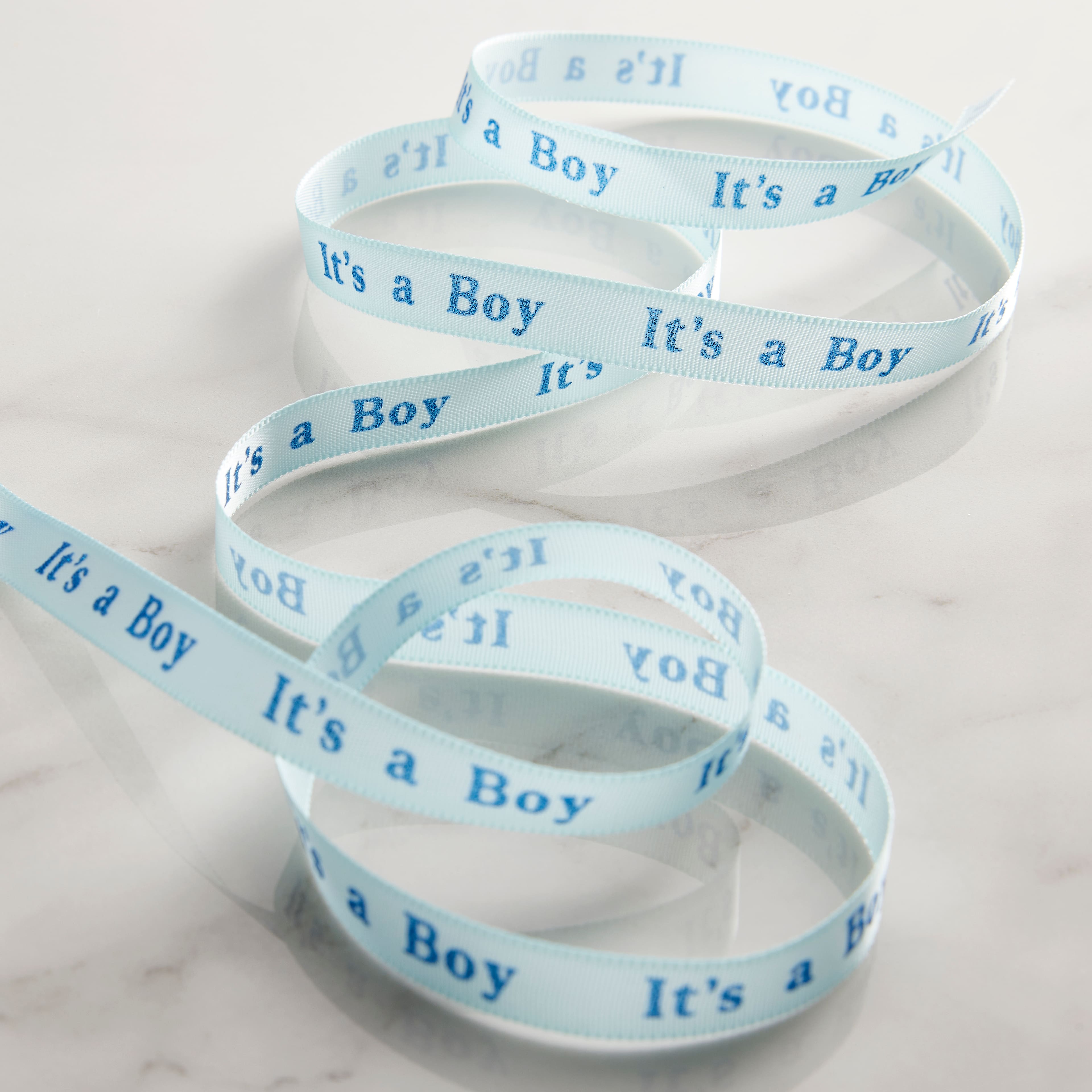 12 Pack: 3/8" x 7yd. Satin It's a Boy Ribbon by Celebrate It®
