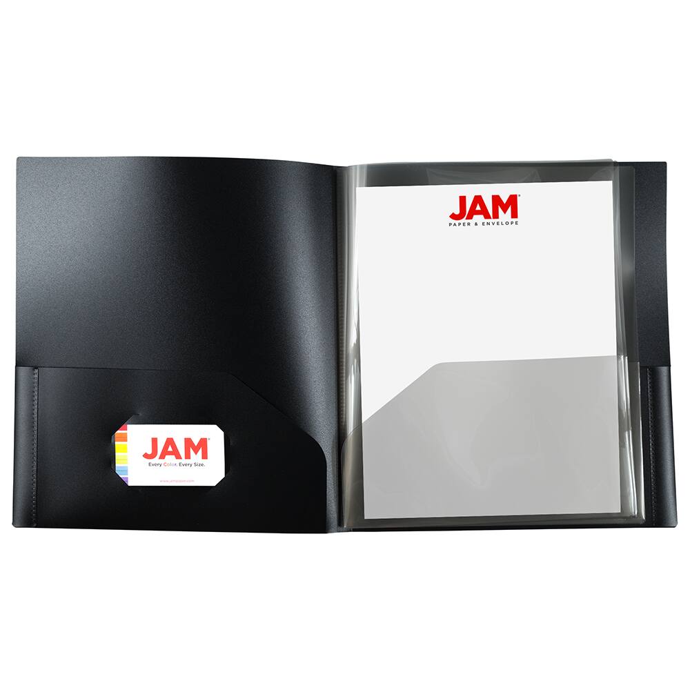 JAM Paper Heavy Duty Plastic 10-Pocket Folder