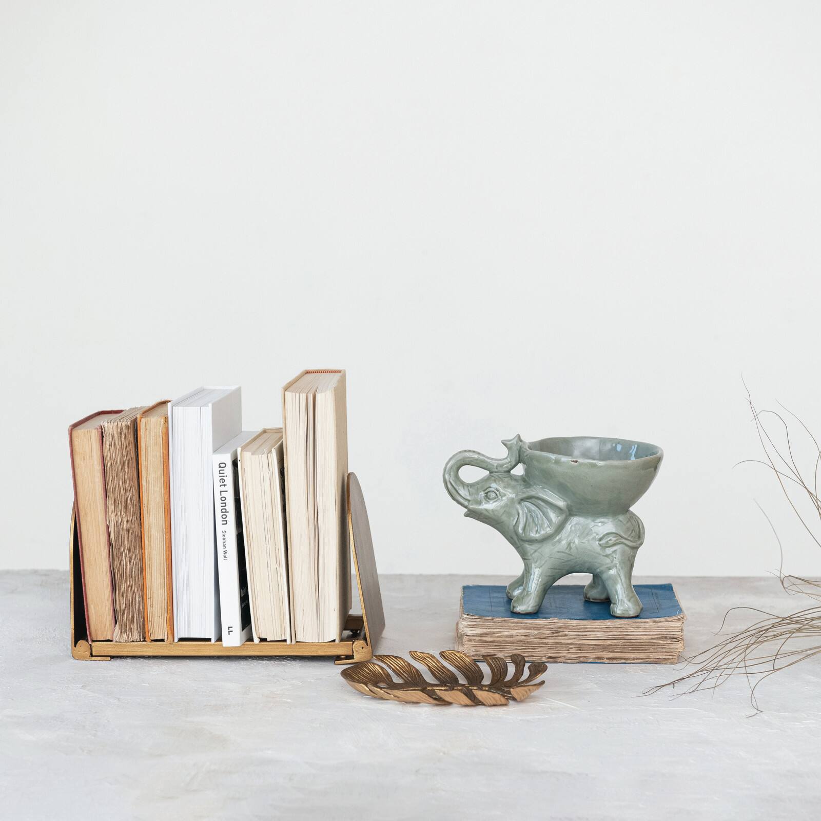 Hello Honey® Gray 7.5" Majestic Stoneware Elephant Bowl