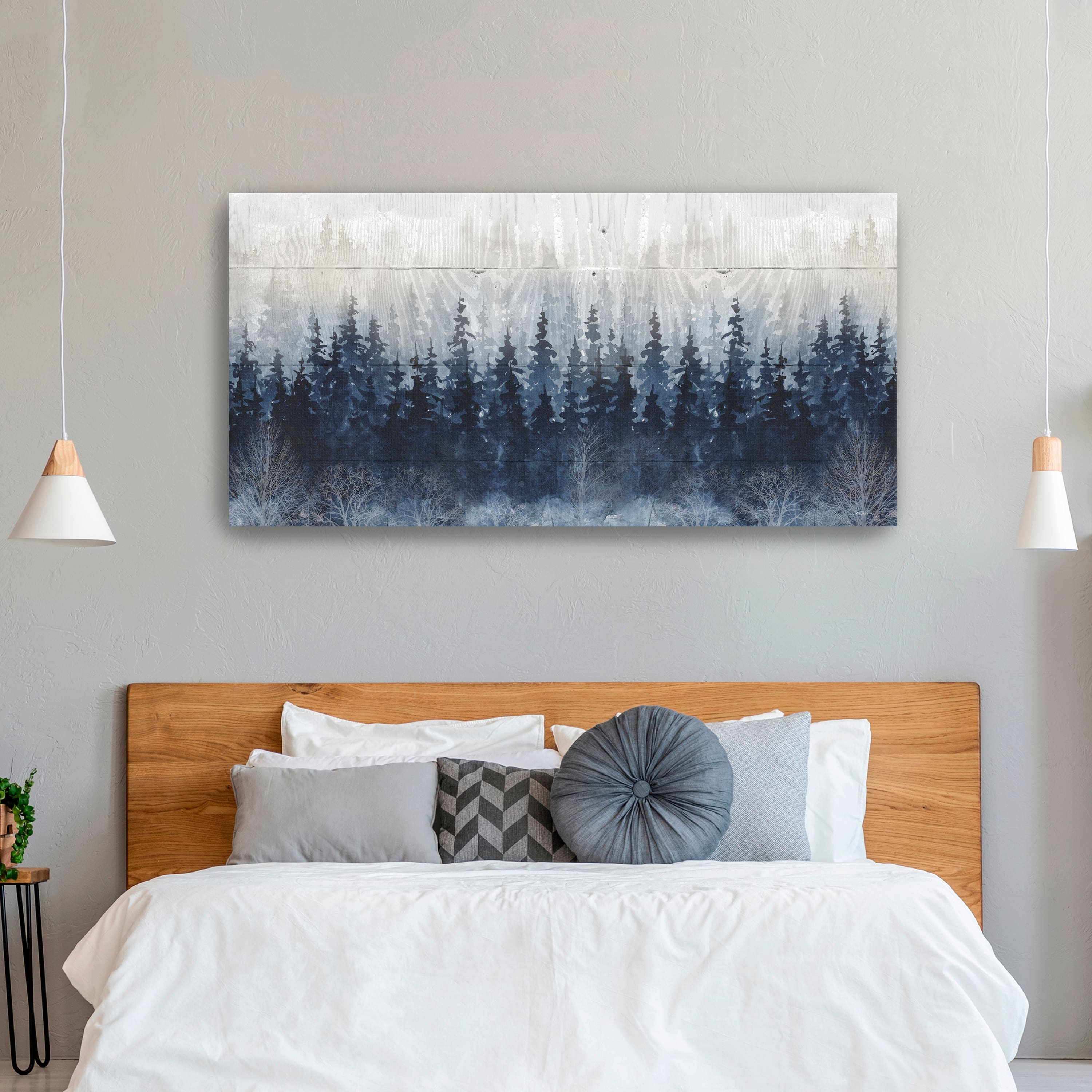 Misty Indigo Forest Canvas Giclee