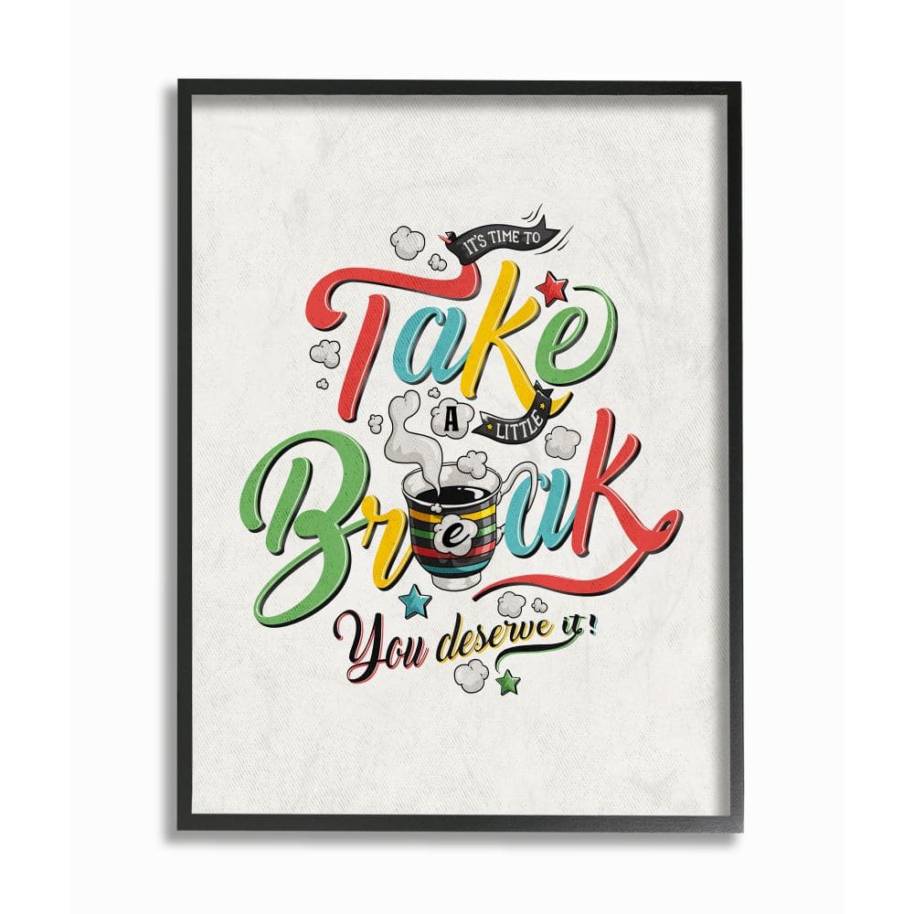 Stupell Industries Take A Break Comic Book Wall Accent with Black Frame