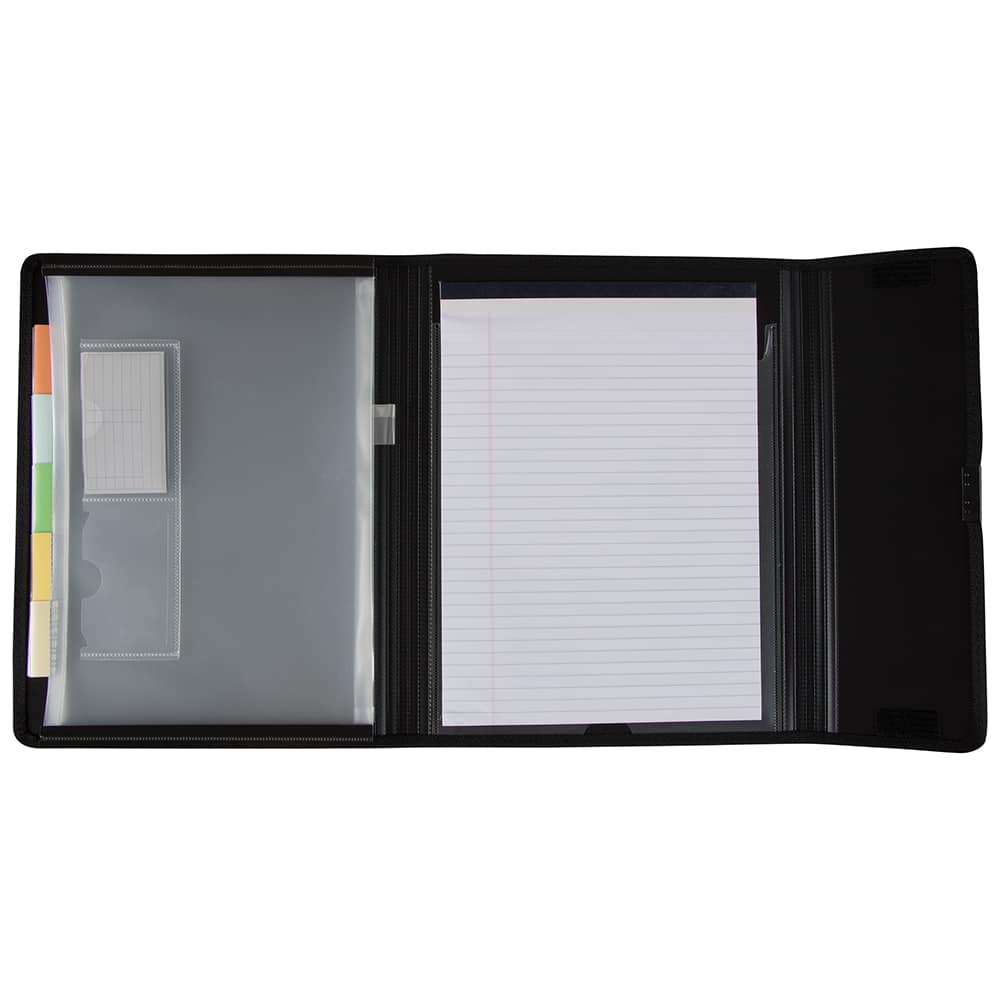 JAM Paper Black Padfolio with Expanding File