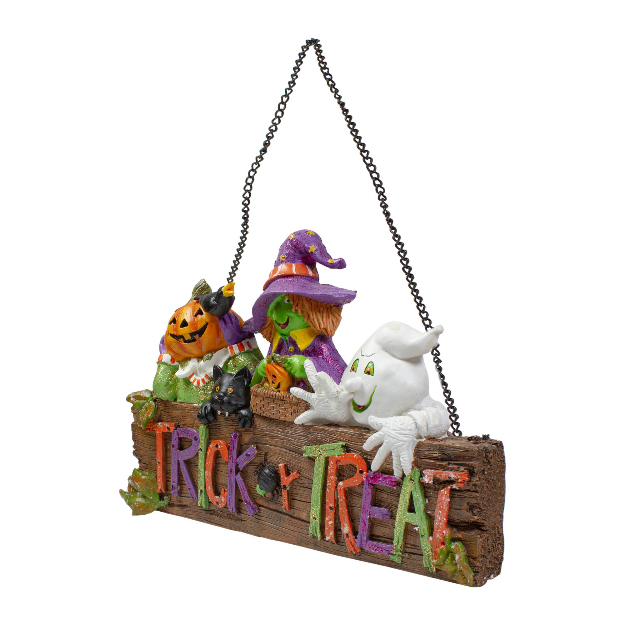 13.5&#x22; Trick Or Treat Halloween Characters Hanging Decoration