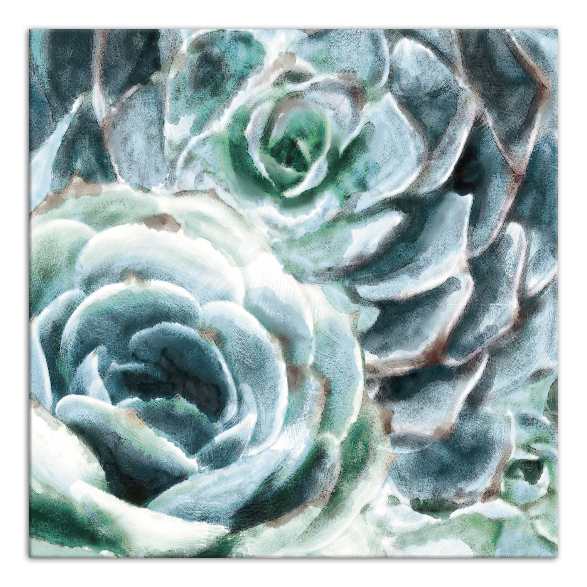Watercolor Succulent 20" x 20" Canvas Wall Art