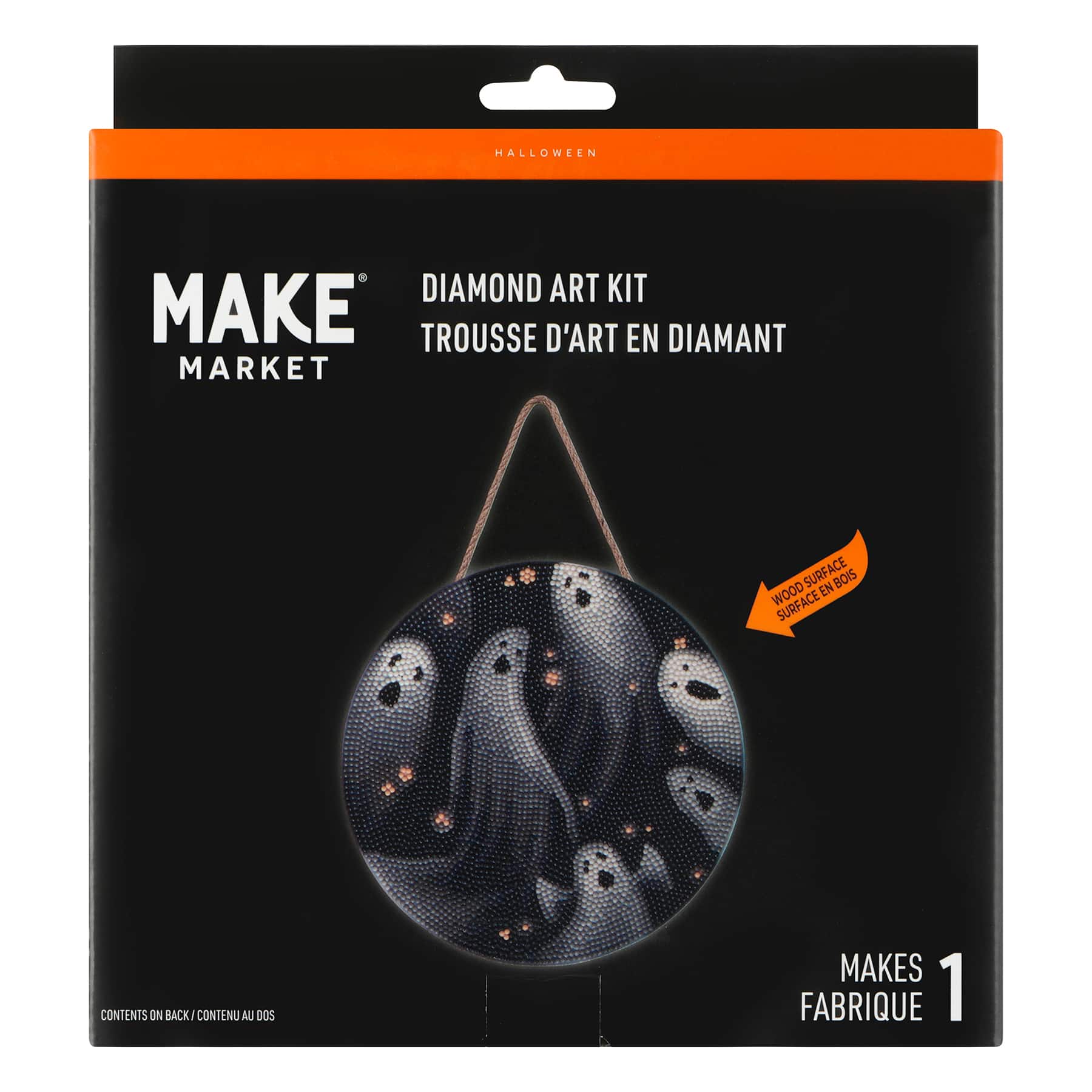 8" Ghosts Round Wood Plaque Diamond Art Kit by Make Market®