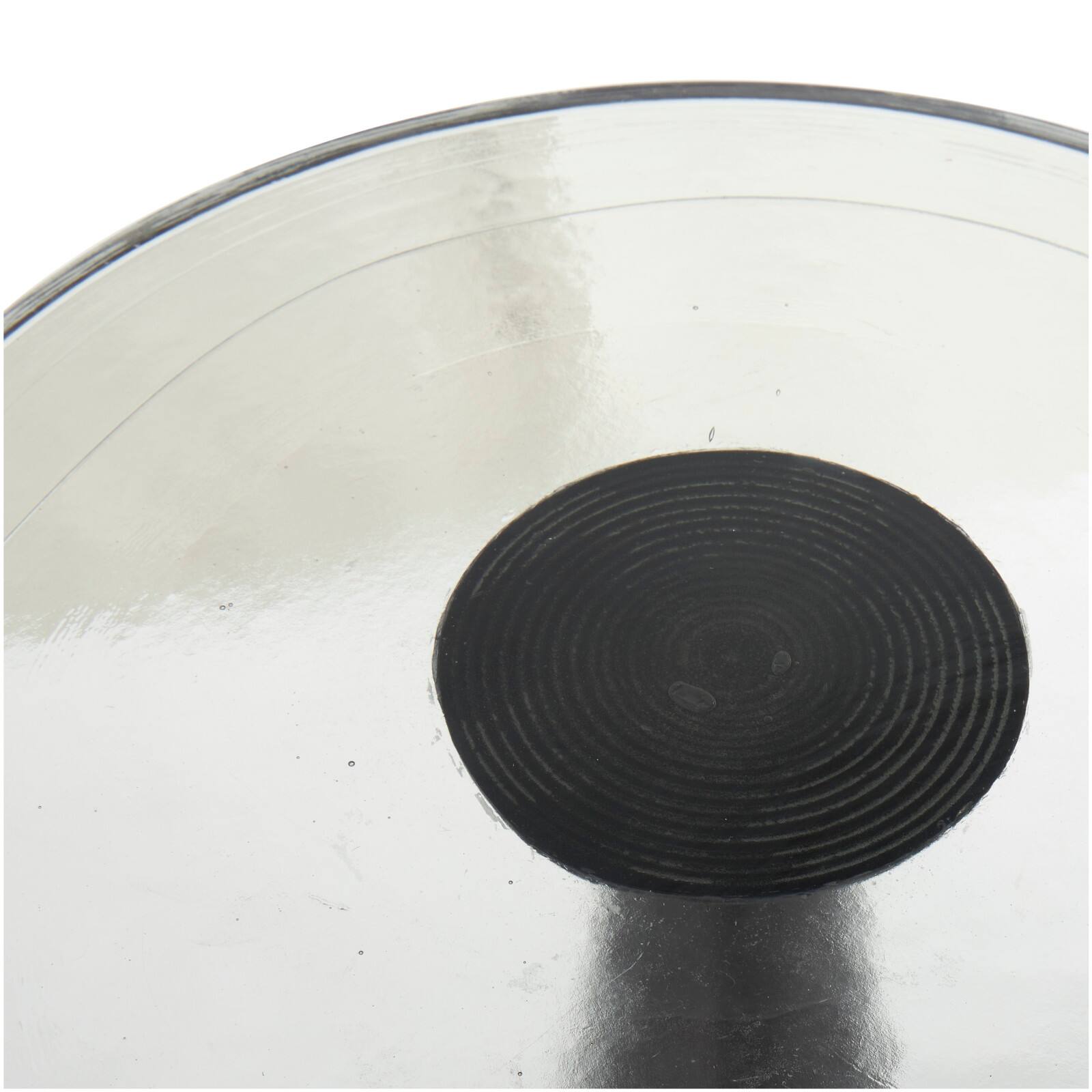 24&#x22; Black Aluminum Geometric Cone Accent Table