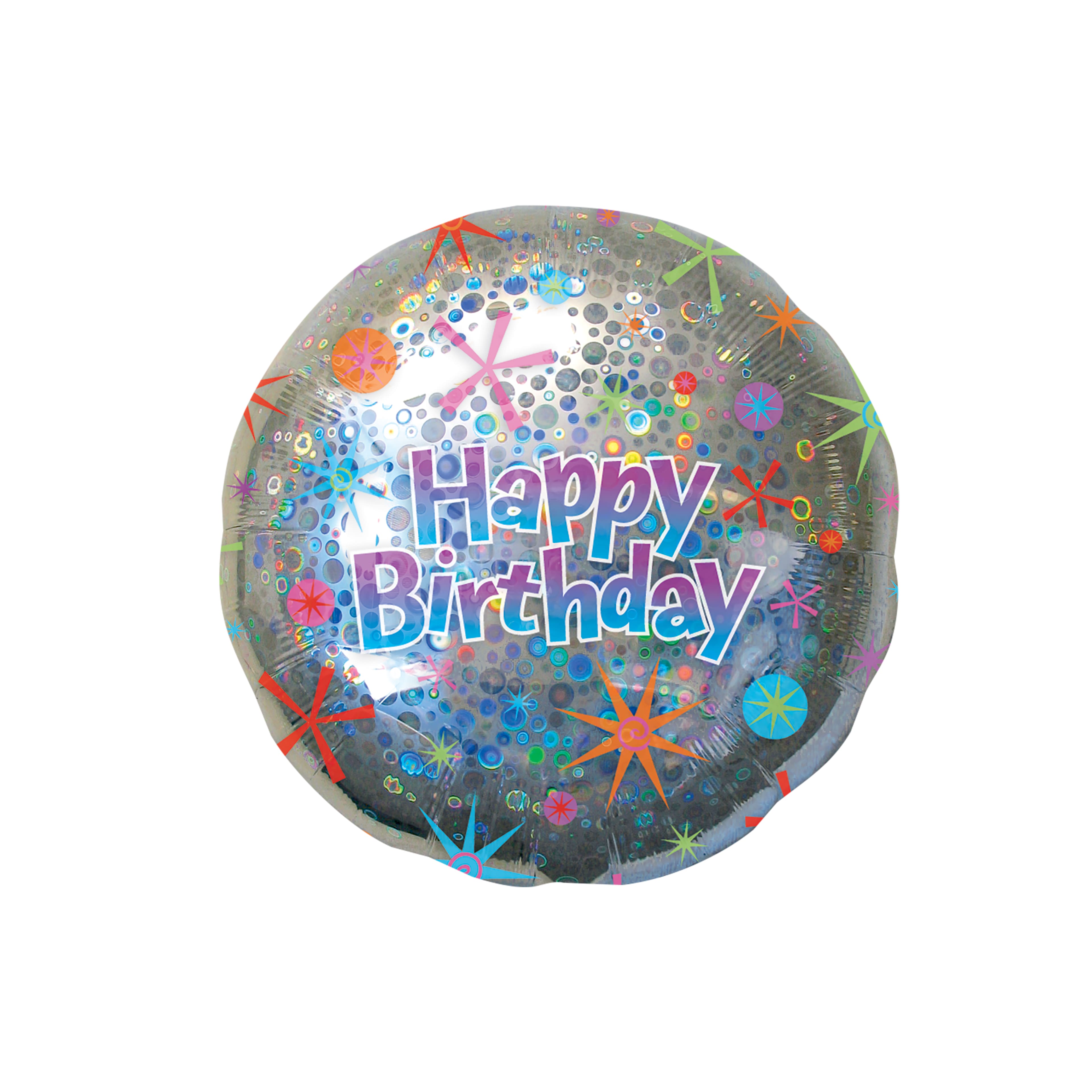 Ballon holographique pour anniversaire avec cercles de 81,3 cm
