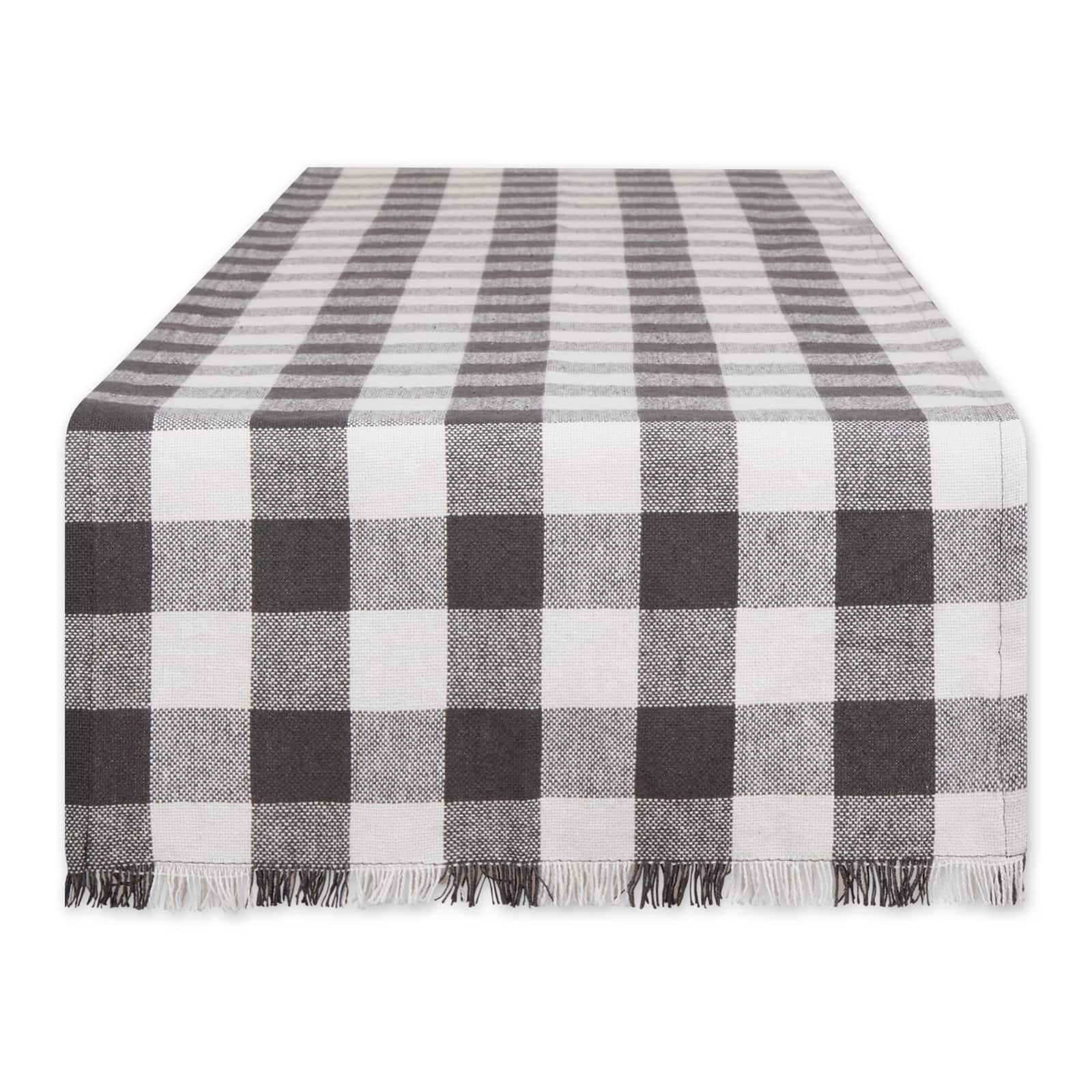 DII® 72" Heavyweight Check Fringed Table Runner