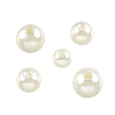 Ivory Plastic Pearl Round Beads by Bead Landing™ image