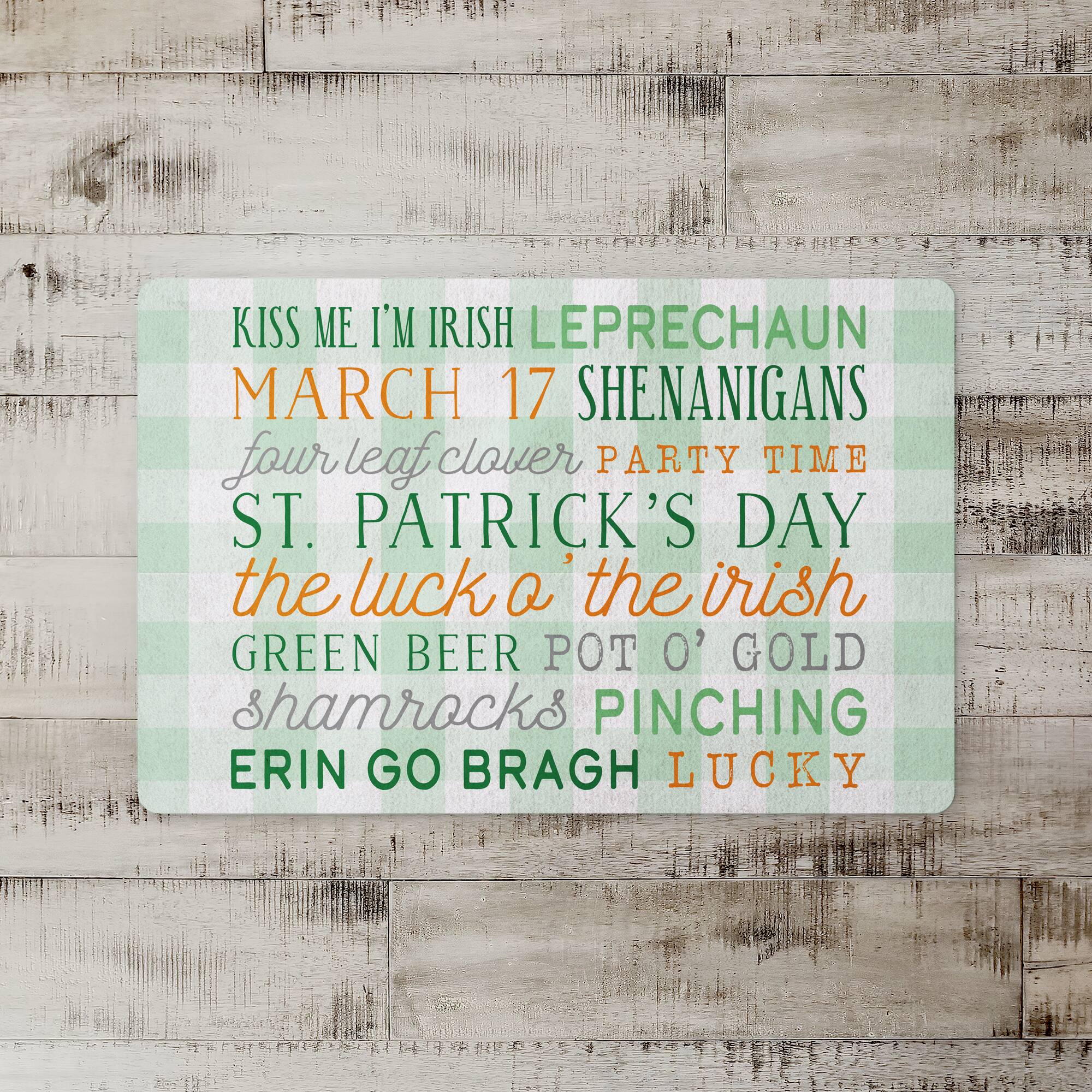 St Pat Words Floor Mat 27" x 18" Floor Mat