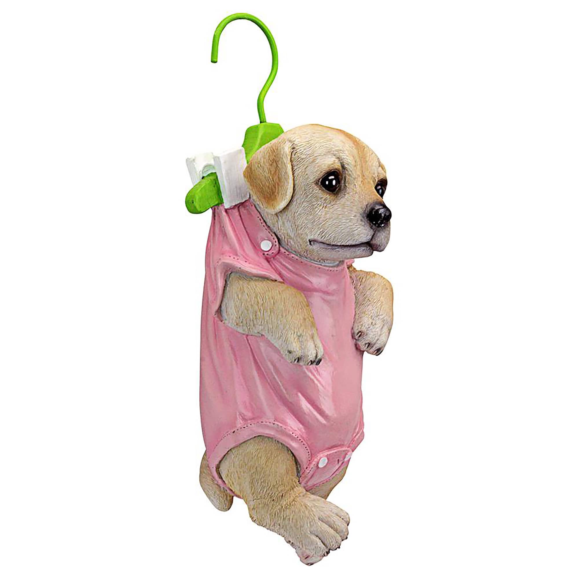 Design Toscano 13&#x22; Hanger Hound Labrador Retriever Hanging Puppy Dog Statue