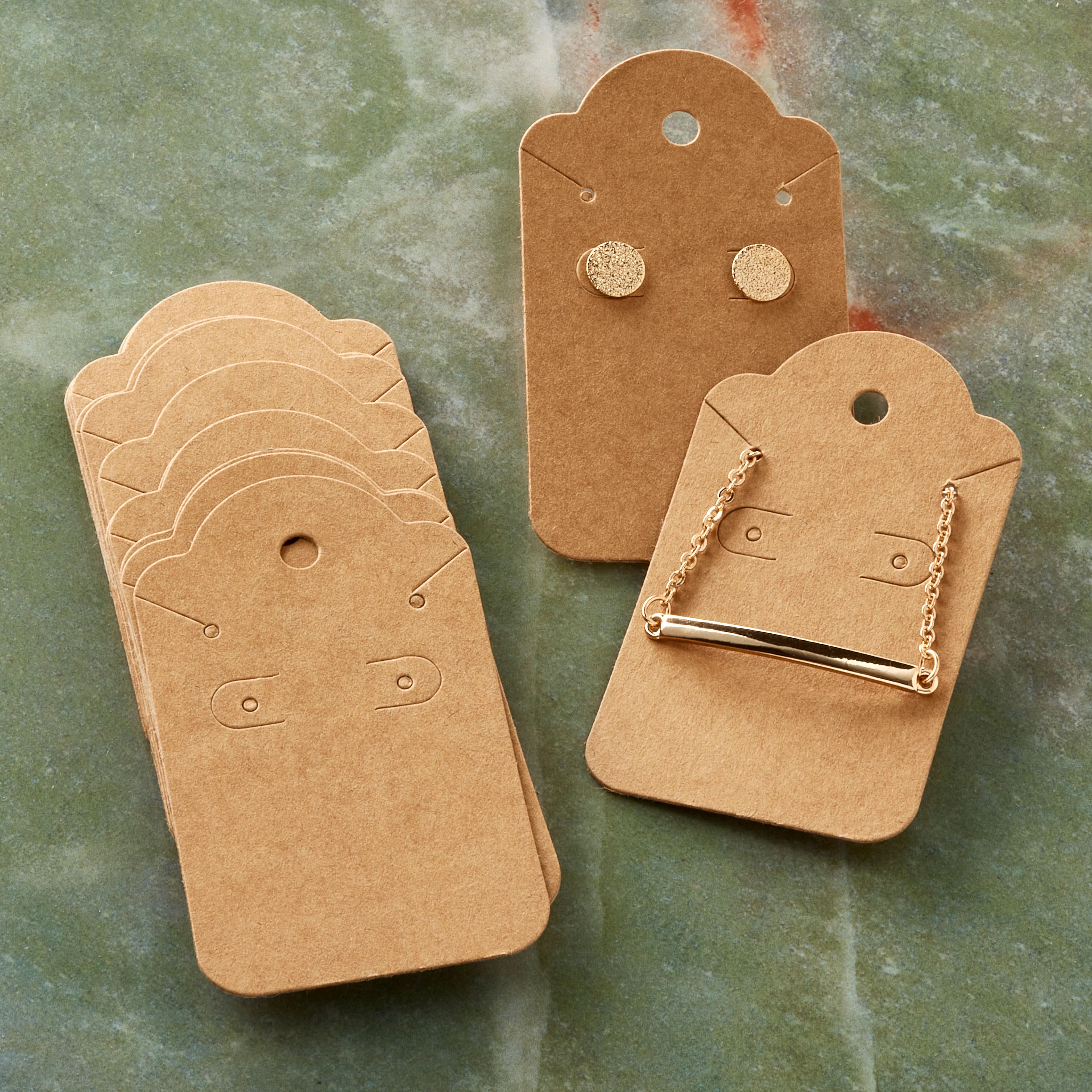 12 Packs: 75 ct. (900 total) Kraft Paper Earring Cards by Bead Landing™