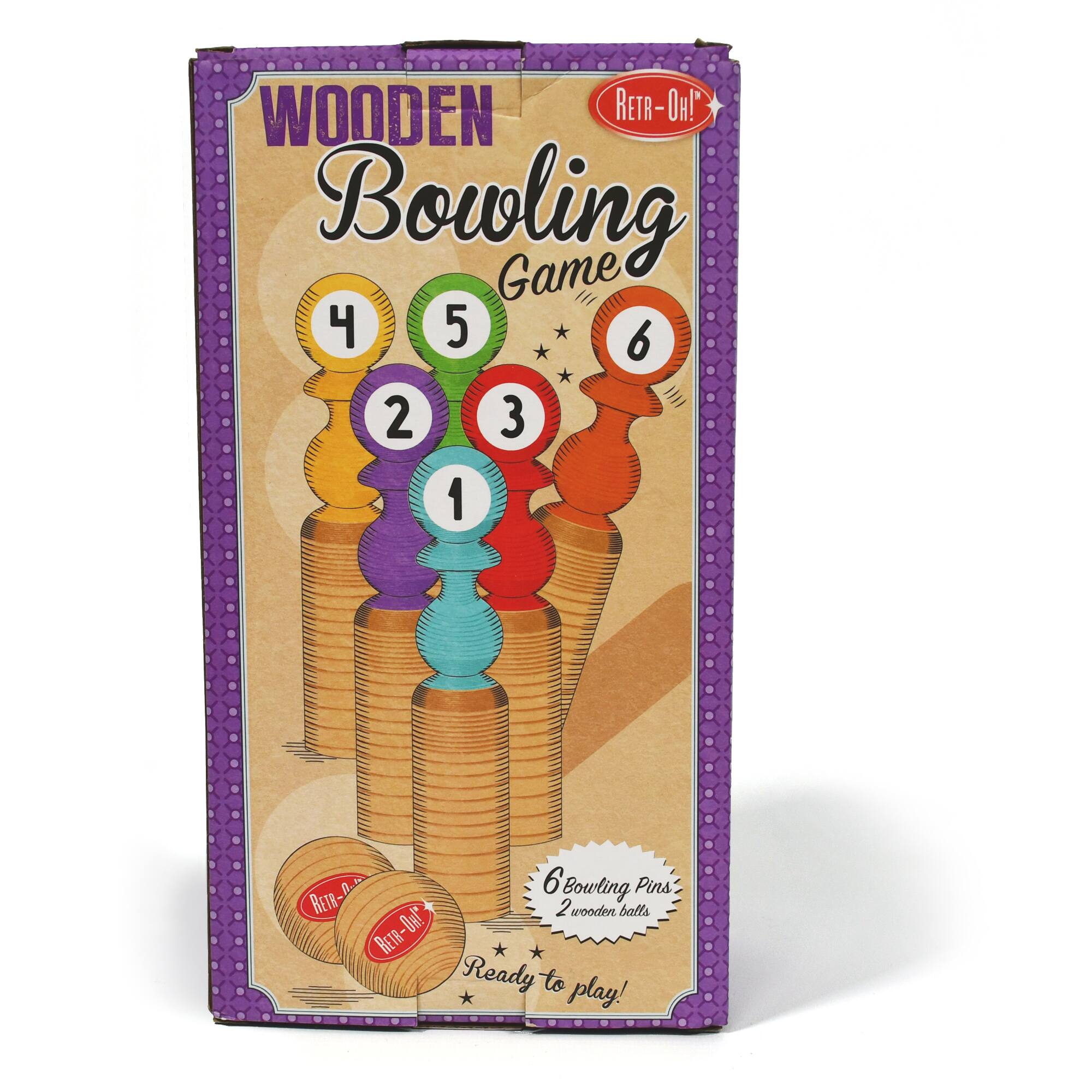 Fun2Give&#xAE; Retr-Oh!&#x2122; Wooden Bowling Game