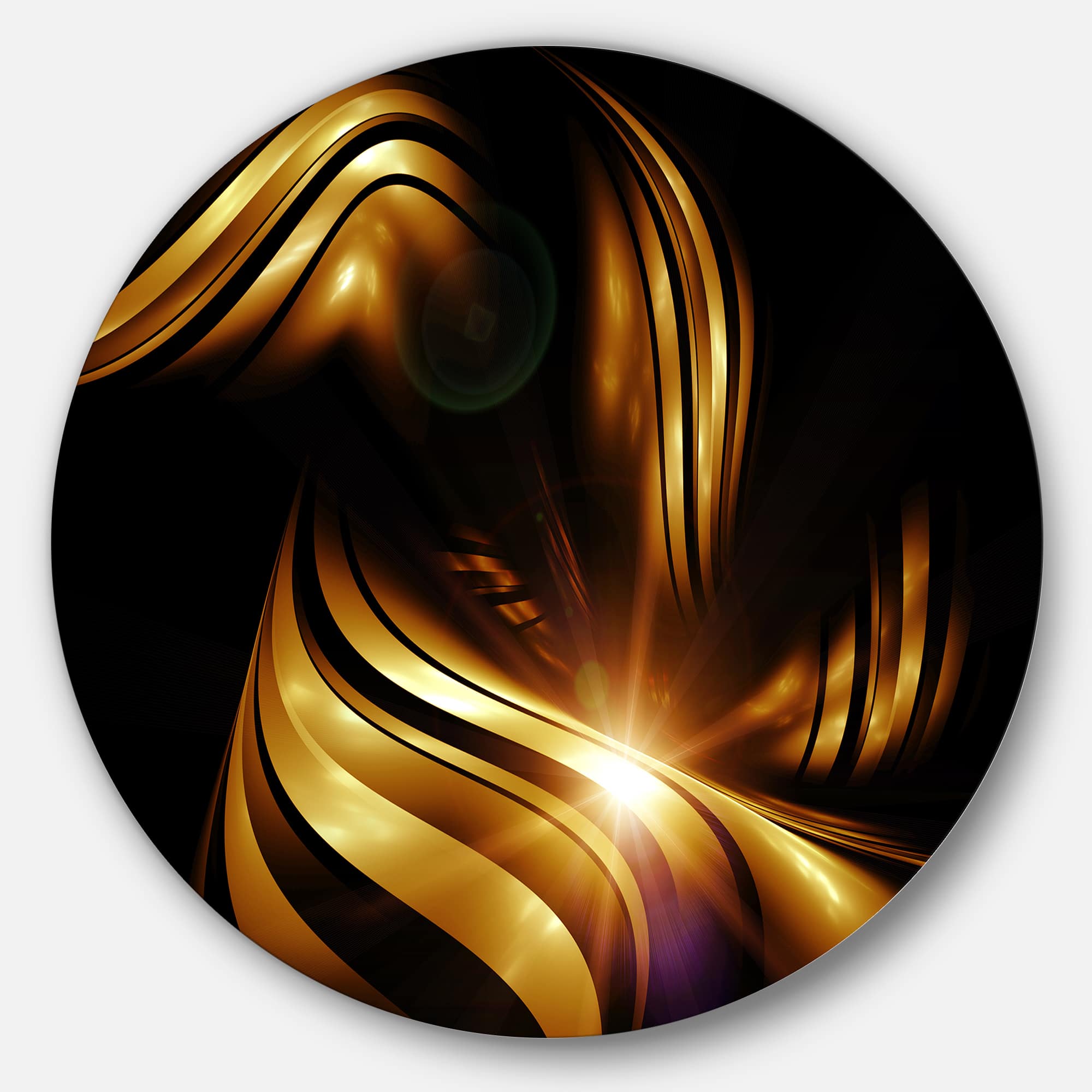 Designart - Abstract Gold Fractal Background' Contemporary Abstract Wall Art
