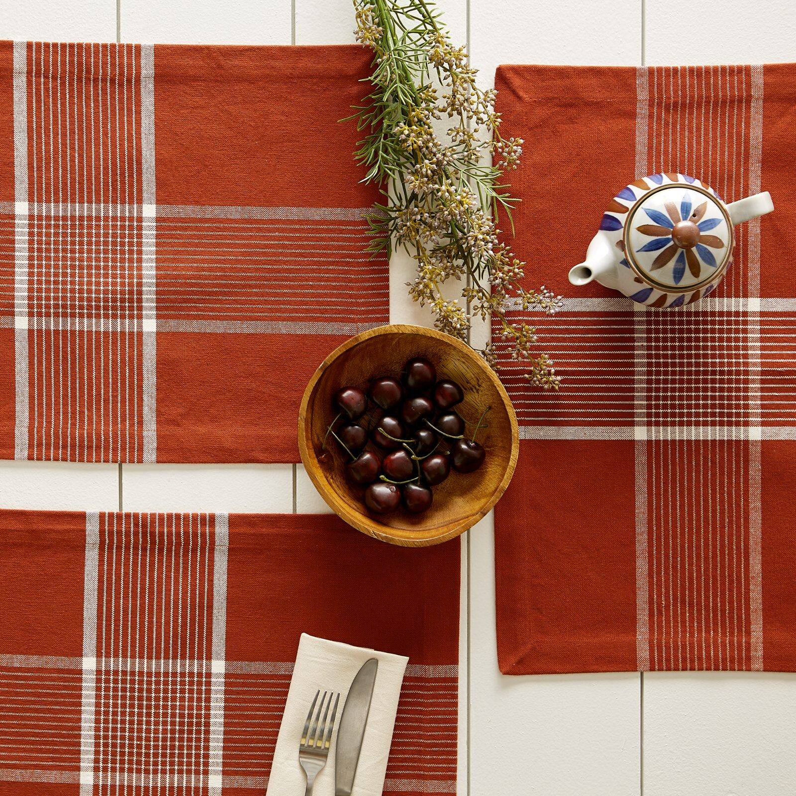 DII&#xAE; Fiesta Rust Check Placemats, 6ct.