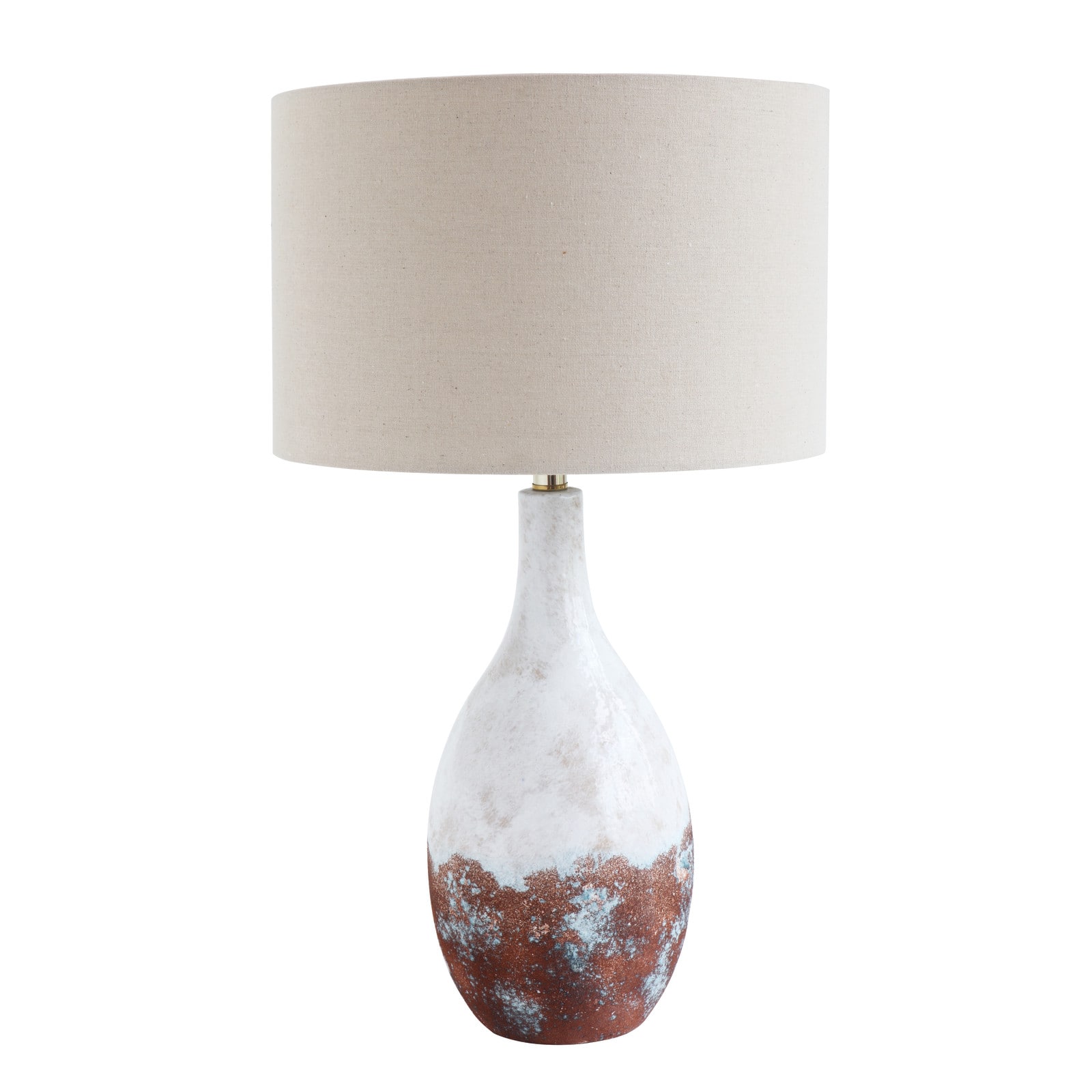 28&#x22; Two-Tone Ceramic Table Lamp with Linen Shade