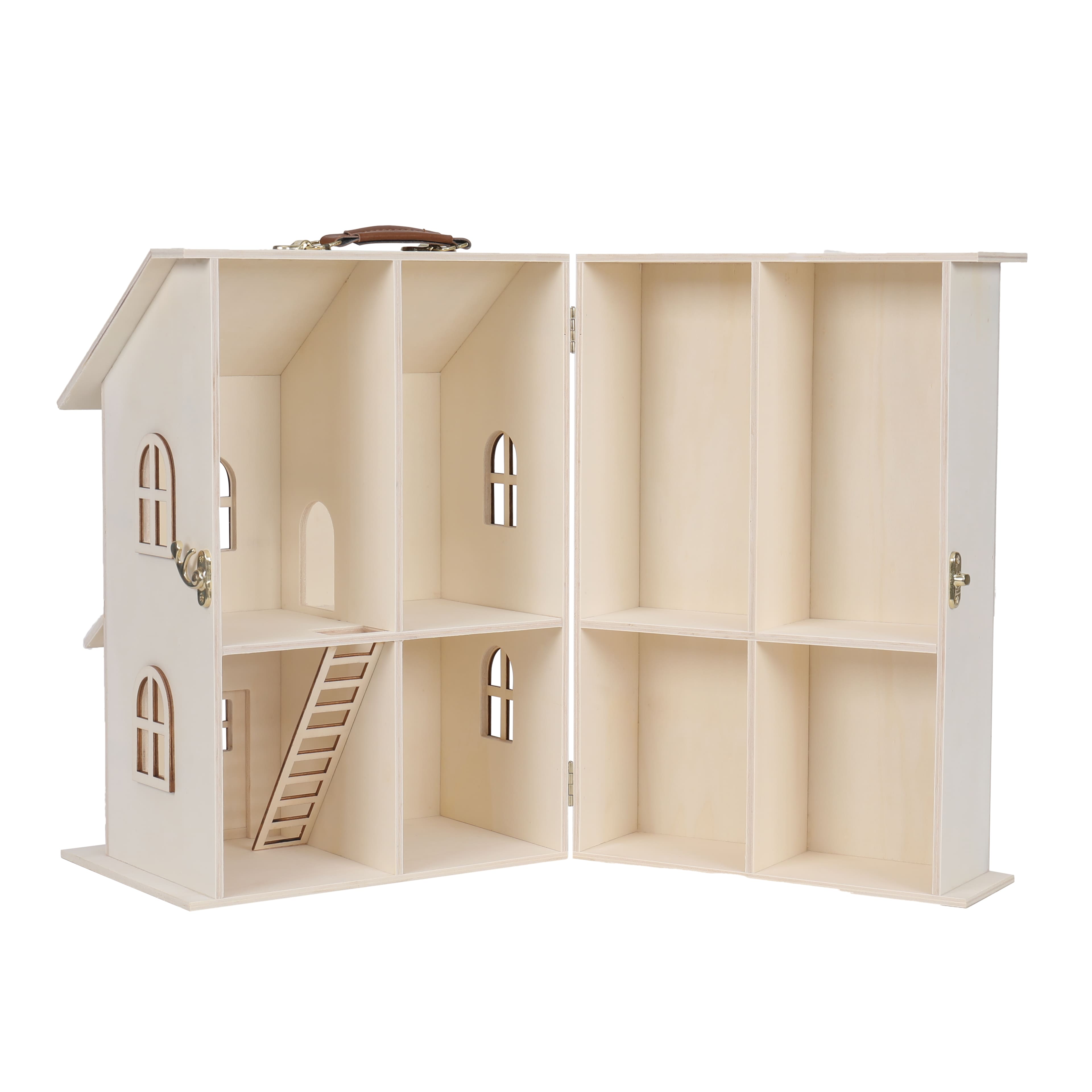 6 Pack: 13&#x22; Wood 2-Story Dollhouse by Make Market&#xAE;
