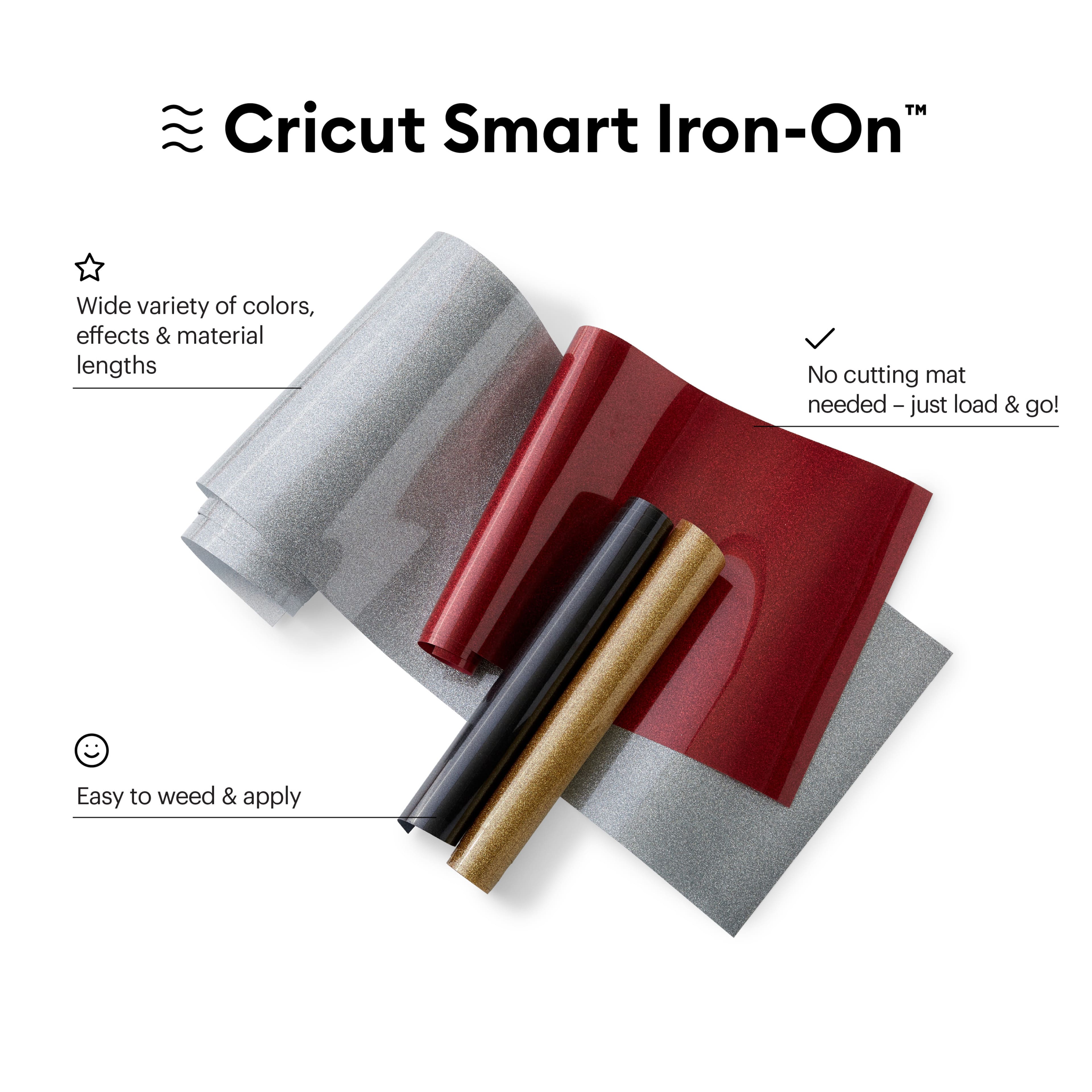 6 Pack: Cricut&#xAE; Smart Iron-On&#x2122; Glitter Heat-Transfer Vinyl