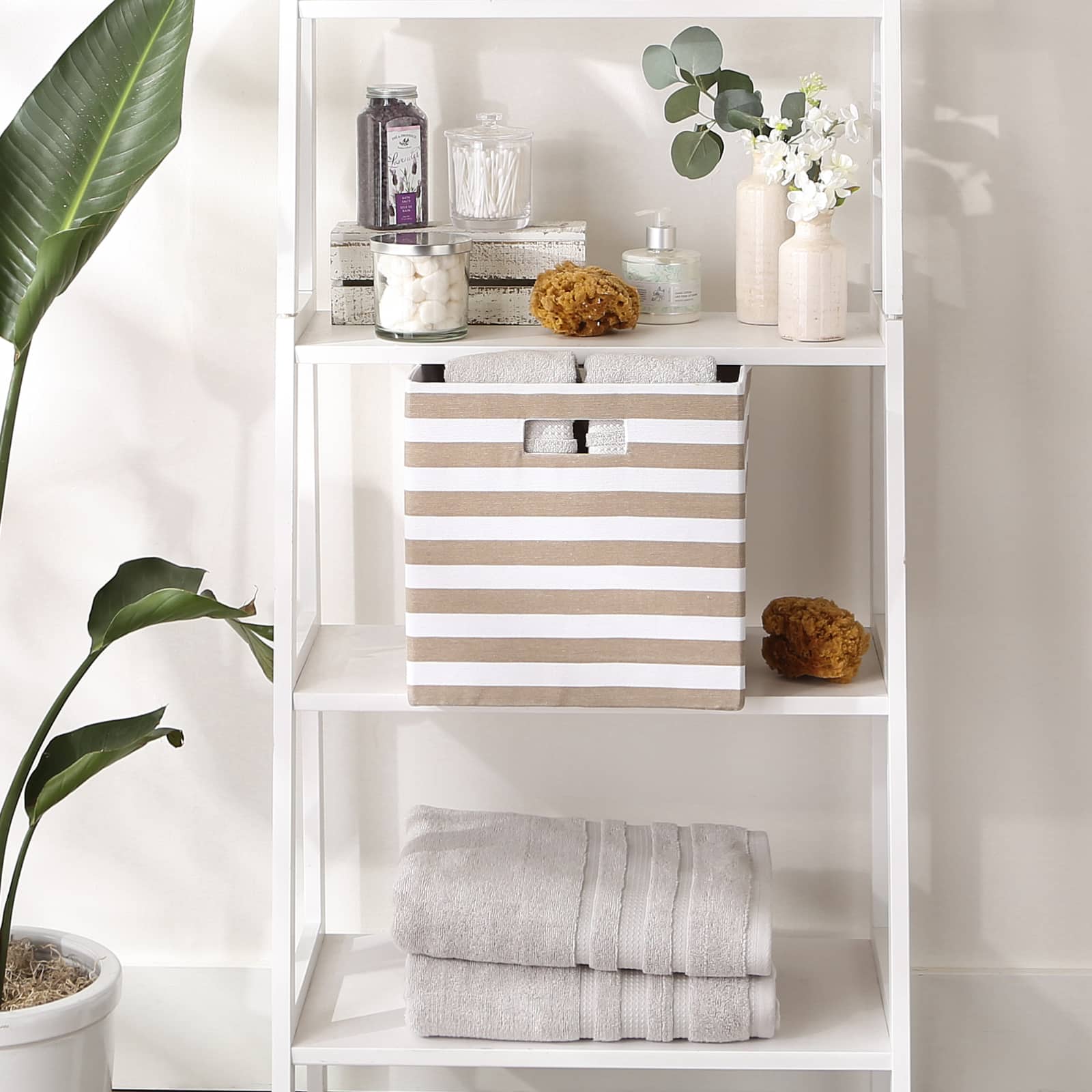 DII&#xAE; Striped Square Storage Cube