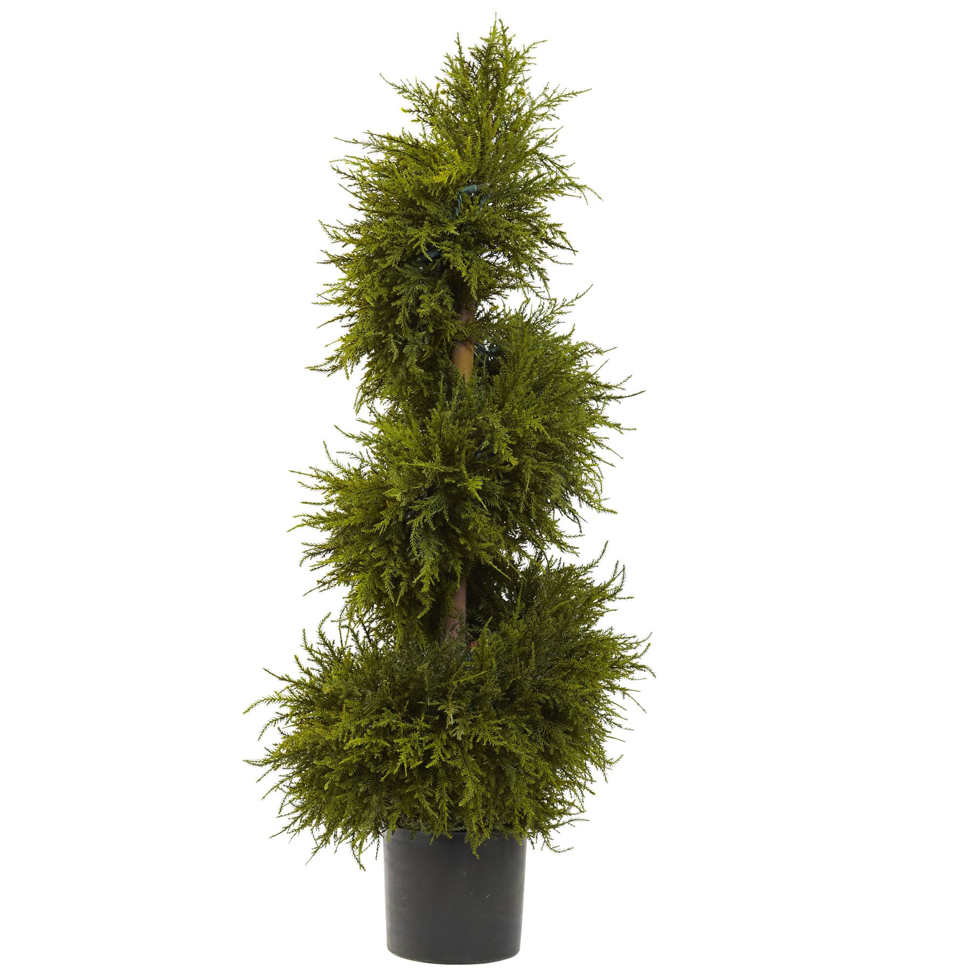 3.5ft. Pre-Lit Potted Cedar Spiral Topiary 