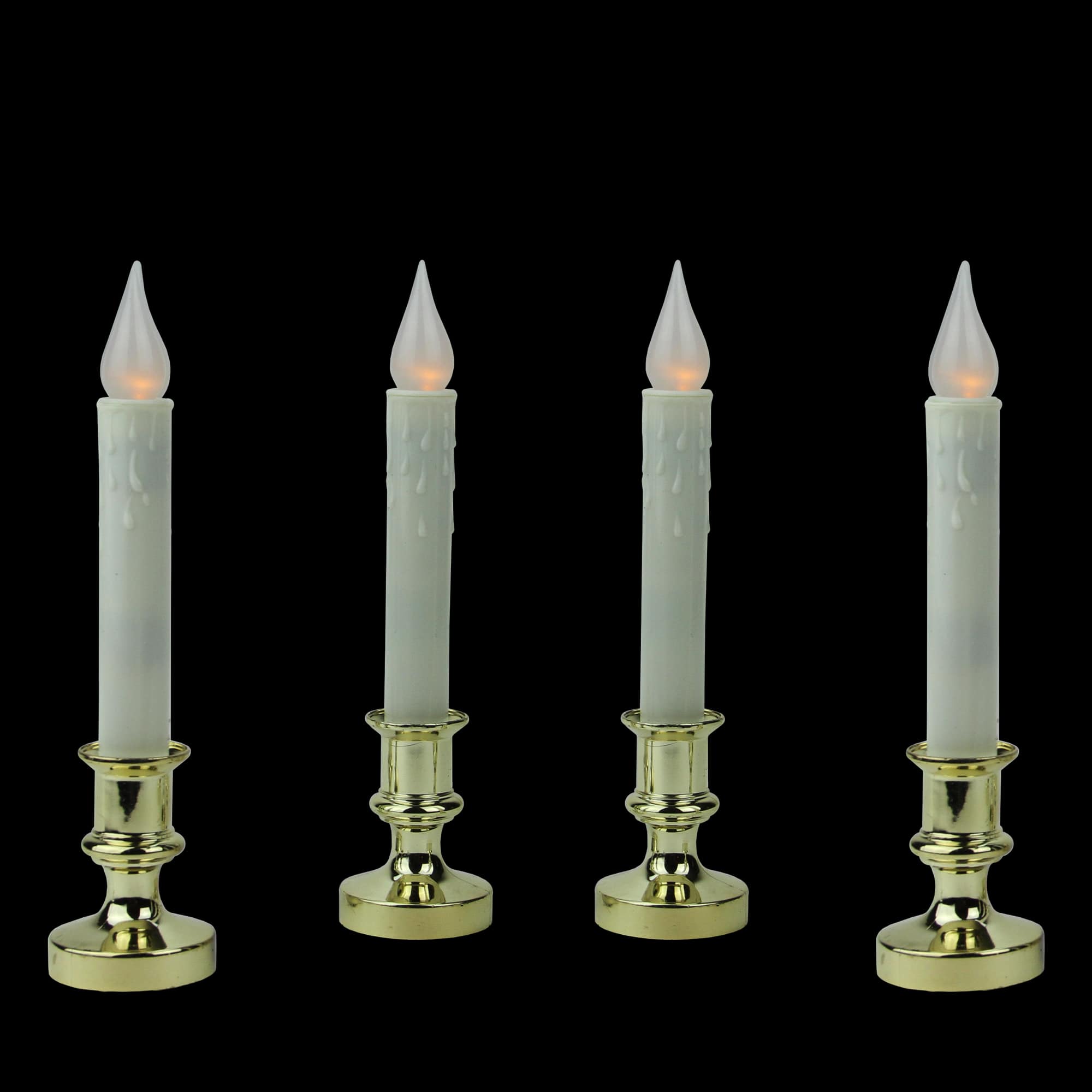 White &#x26; Gold LED C5 Flickering Window Christmas Candle Lamp With Timer