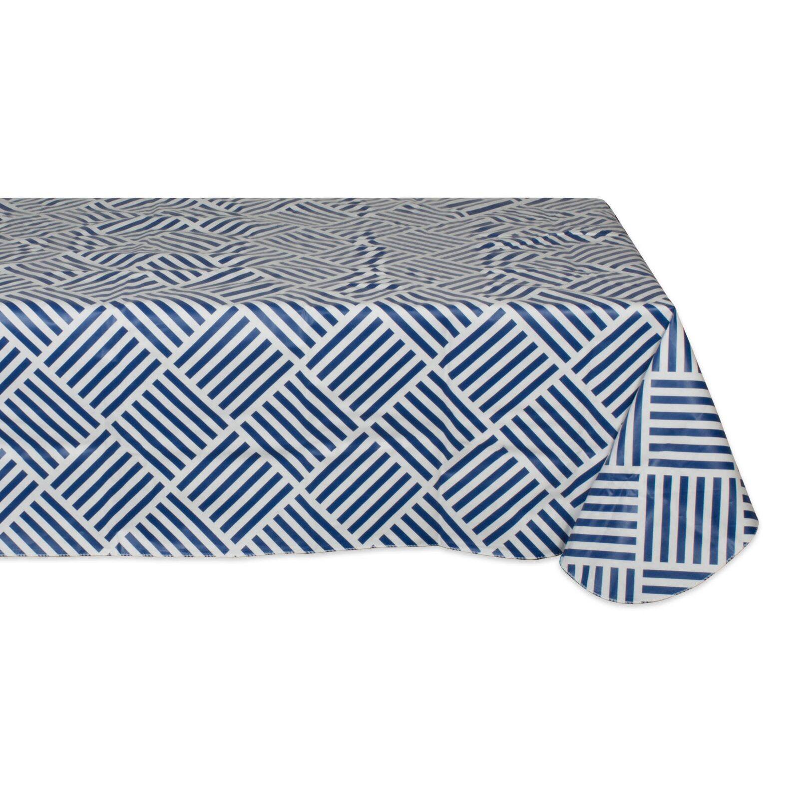 DII® 102" Navy Grid Vinyl Tablecloth