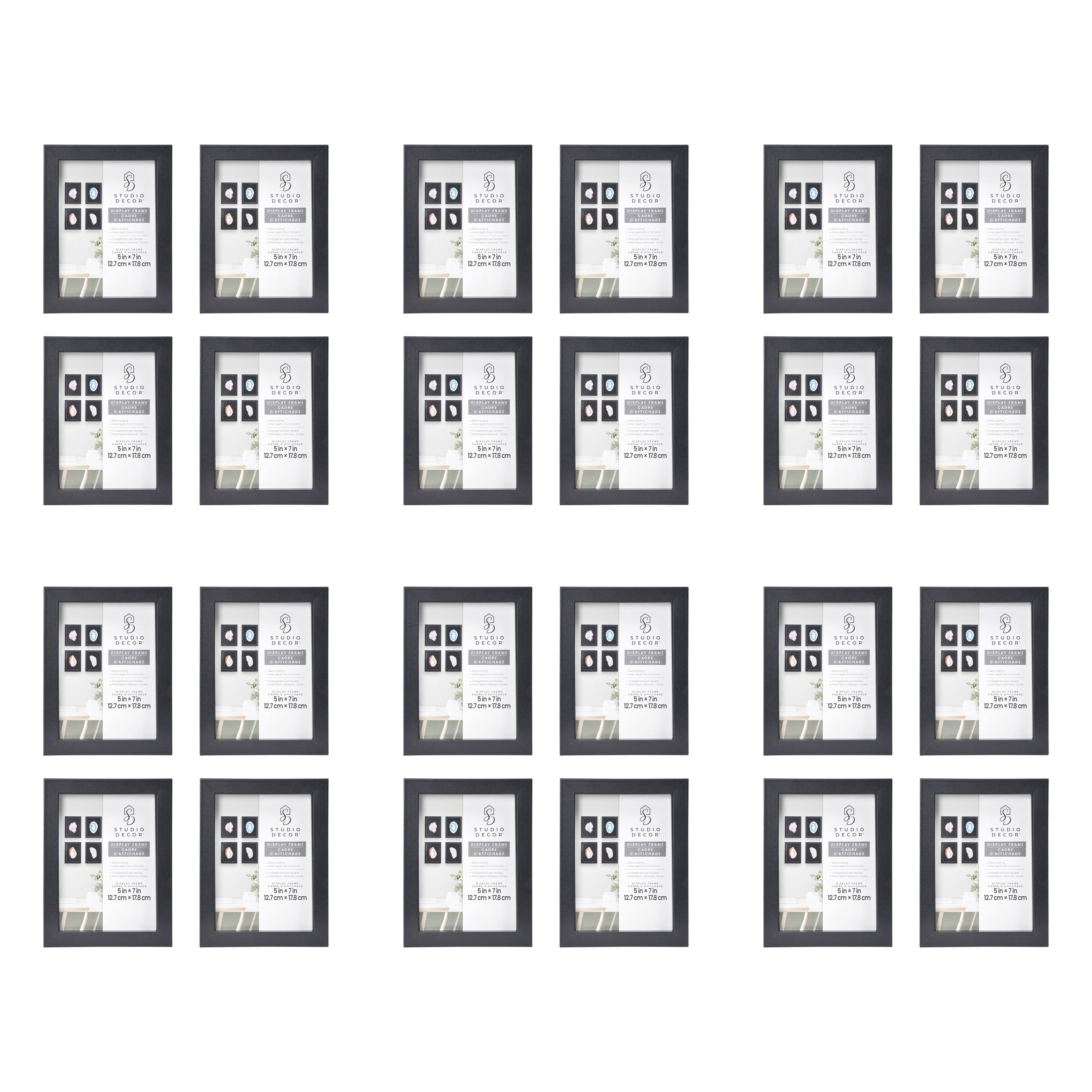 6 Packs: 4 ct. (24 total) 5&#x22; x 7&#x22; Black Back Loading Shadow Box by Studio D&#xE9;cor&#xAE;