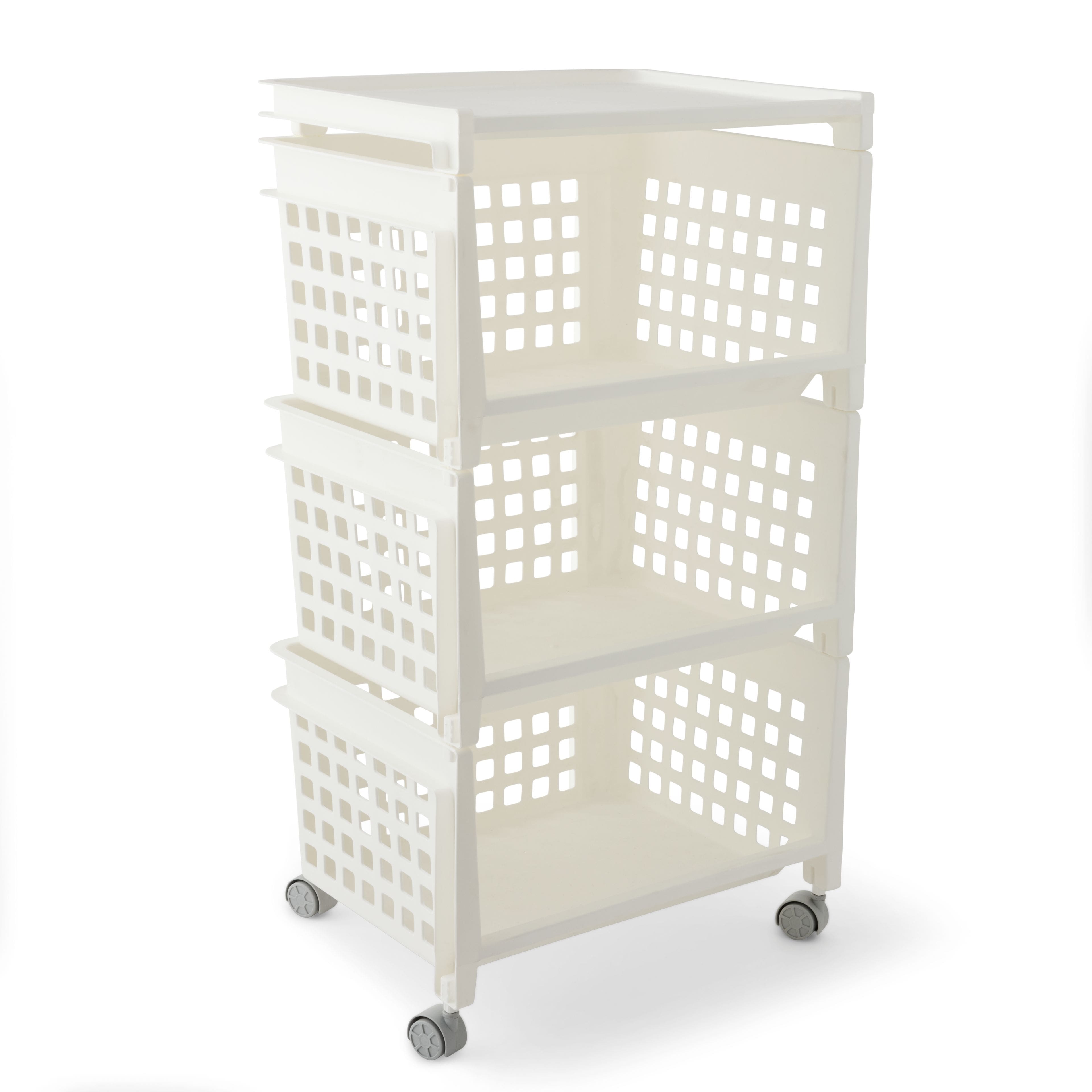 Design Ideas® 3-Tier Basket Shelf Rolling Cart