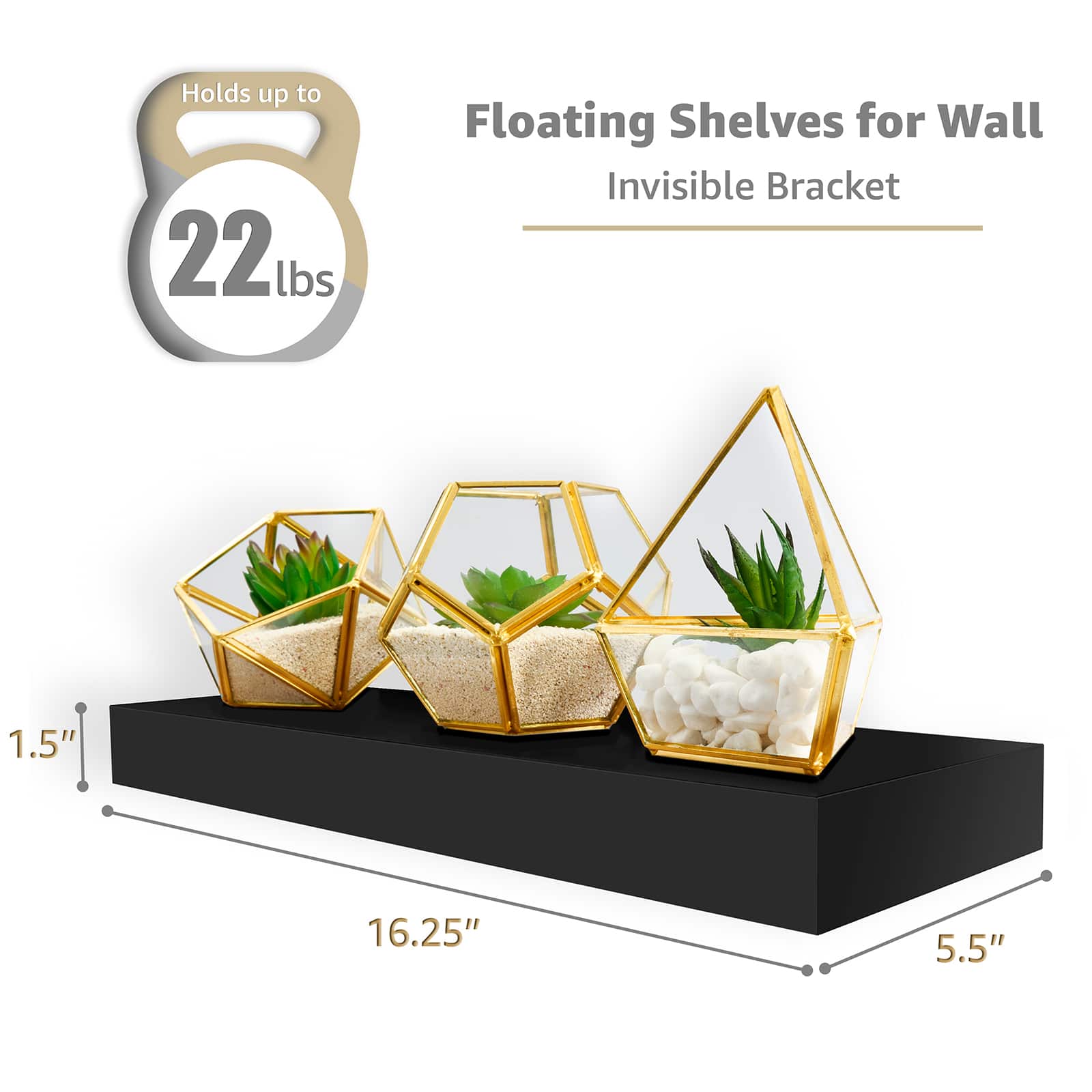 Sorbus Floating Faux Wood Shelf, 2ct.