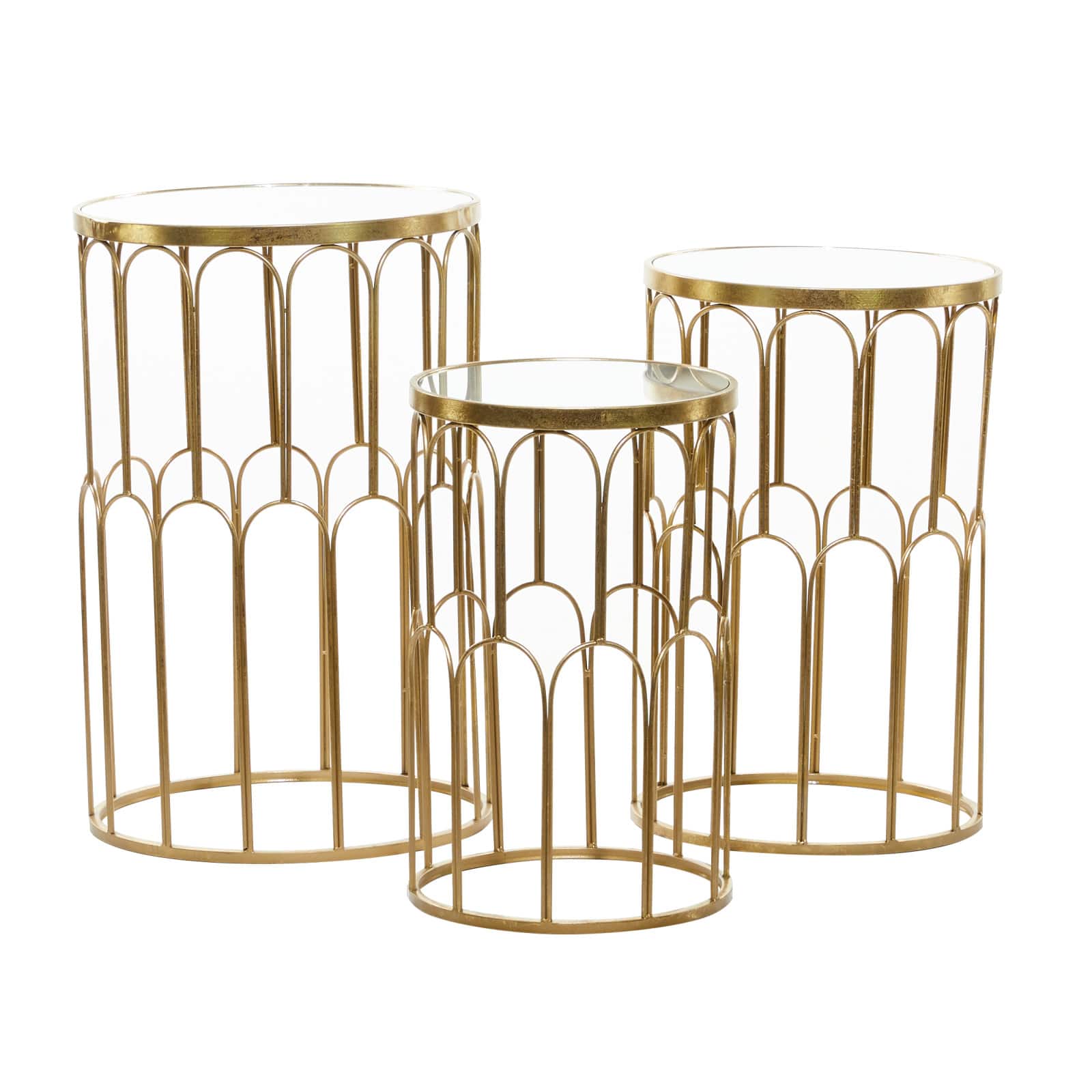 Gold Metal Glam Accent Table Set