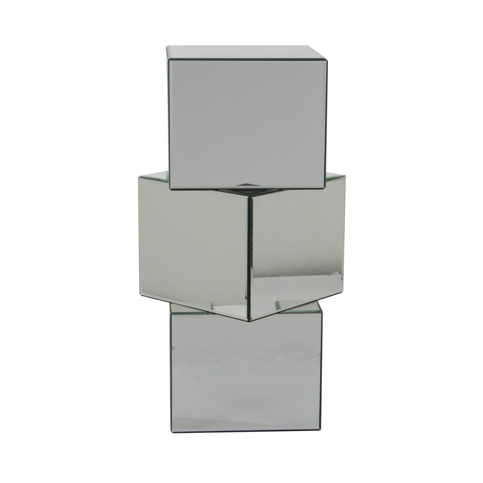 Clear Glass Glam Pedestal Table, 30&#x22; x 15&#x22; x 12&#x22;