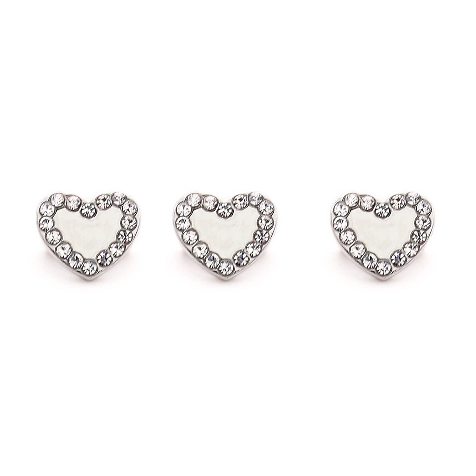 Crystal \u0026 Silver Heart Slider Charms by 