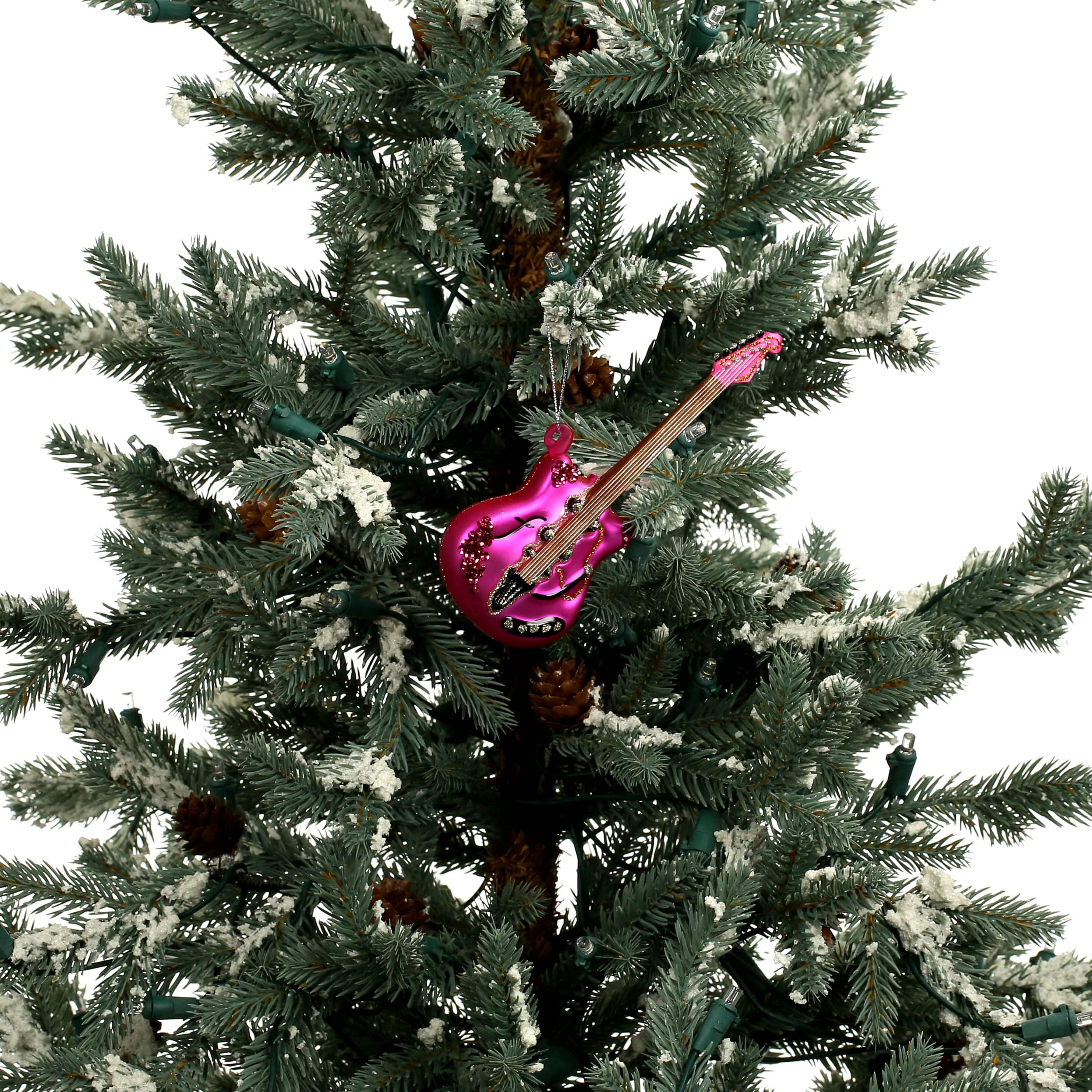 5.75" Pink Electric Guitar Glass Ornament by Ashland®
